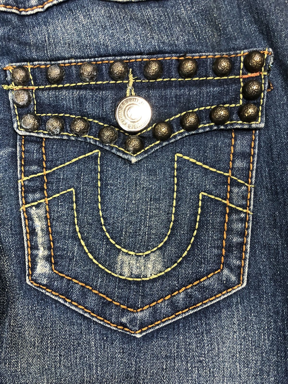 Japanese Brand Vintage True Religion Joey Studded Twisted Flare Jeans Size 32" / US 10 / IT 46 - 19 Thumbnail