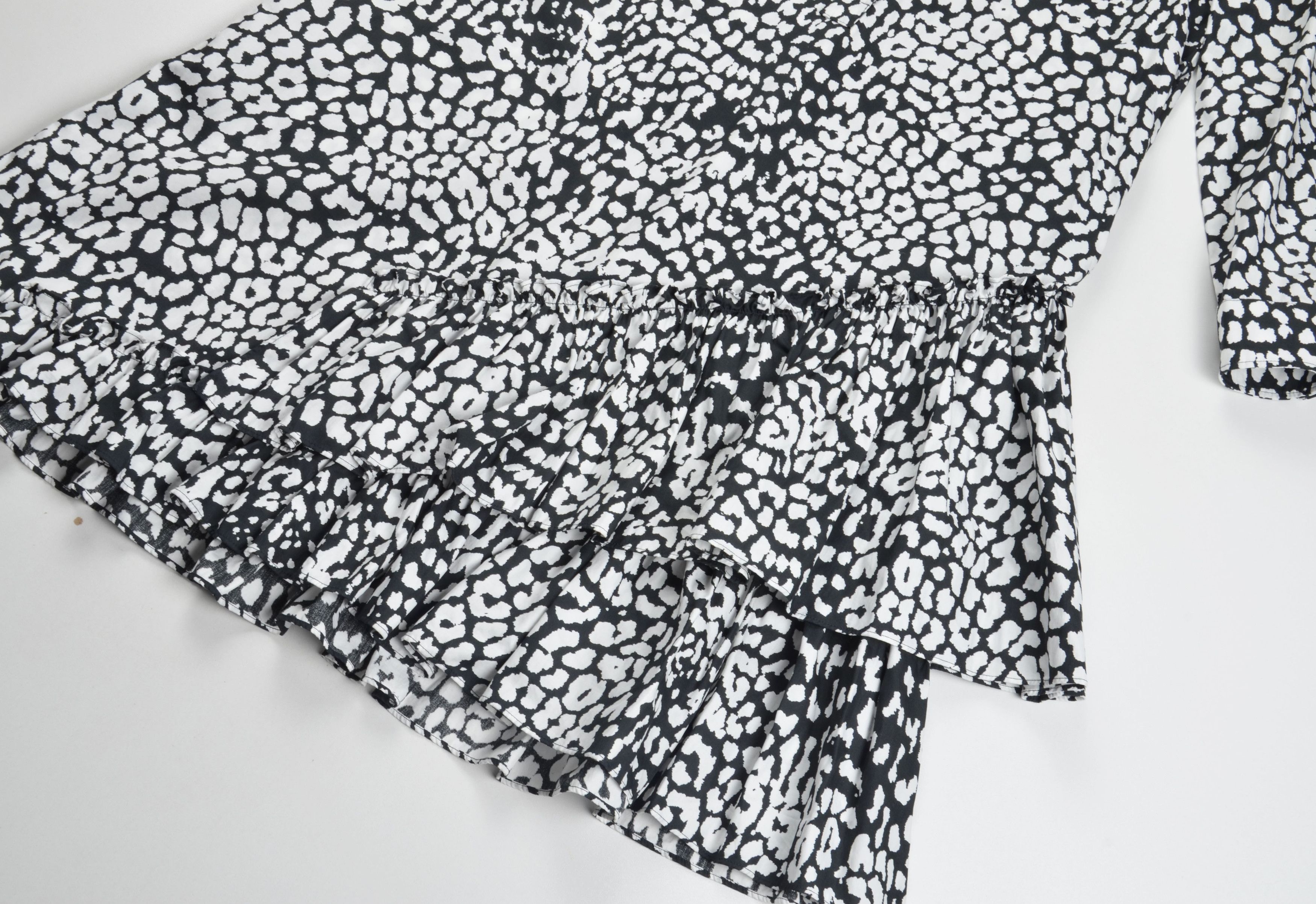 Max Mara Max Mara Printed Shirt Ruffle Hem Long Sleeve Dress Size XS / US 0-2 / IT 36-38 - 7 Thumbnail