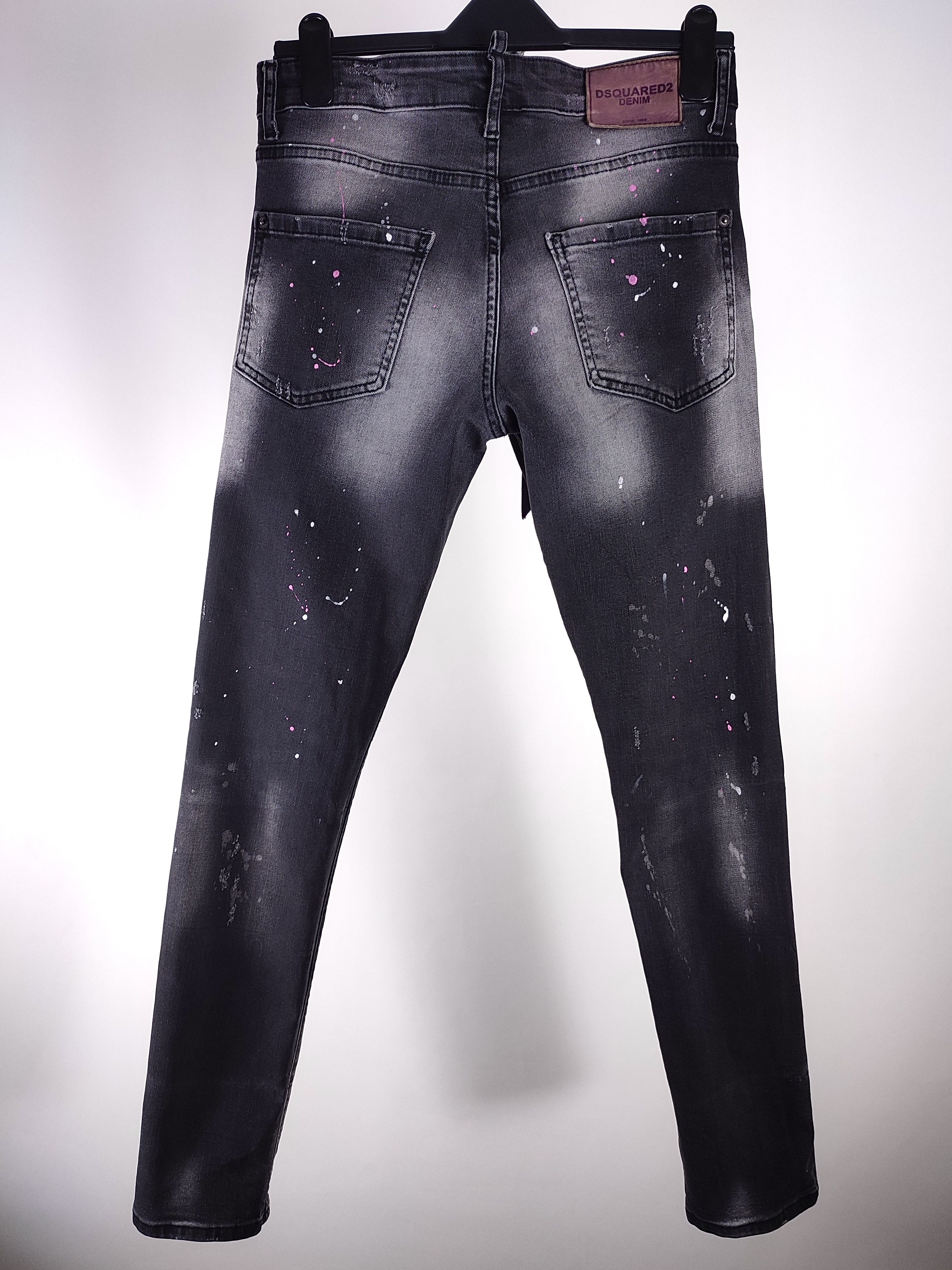 Dsquared2 💜 Dsquared2 Skinny Splatter Keychain Distressed Denim Pants Size US 30 / EU 46 - 8 Thumbnail