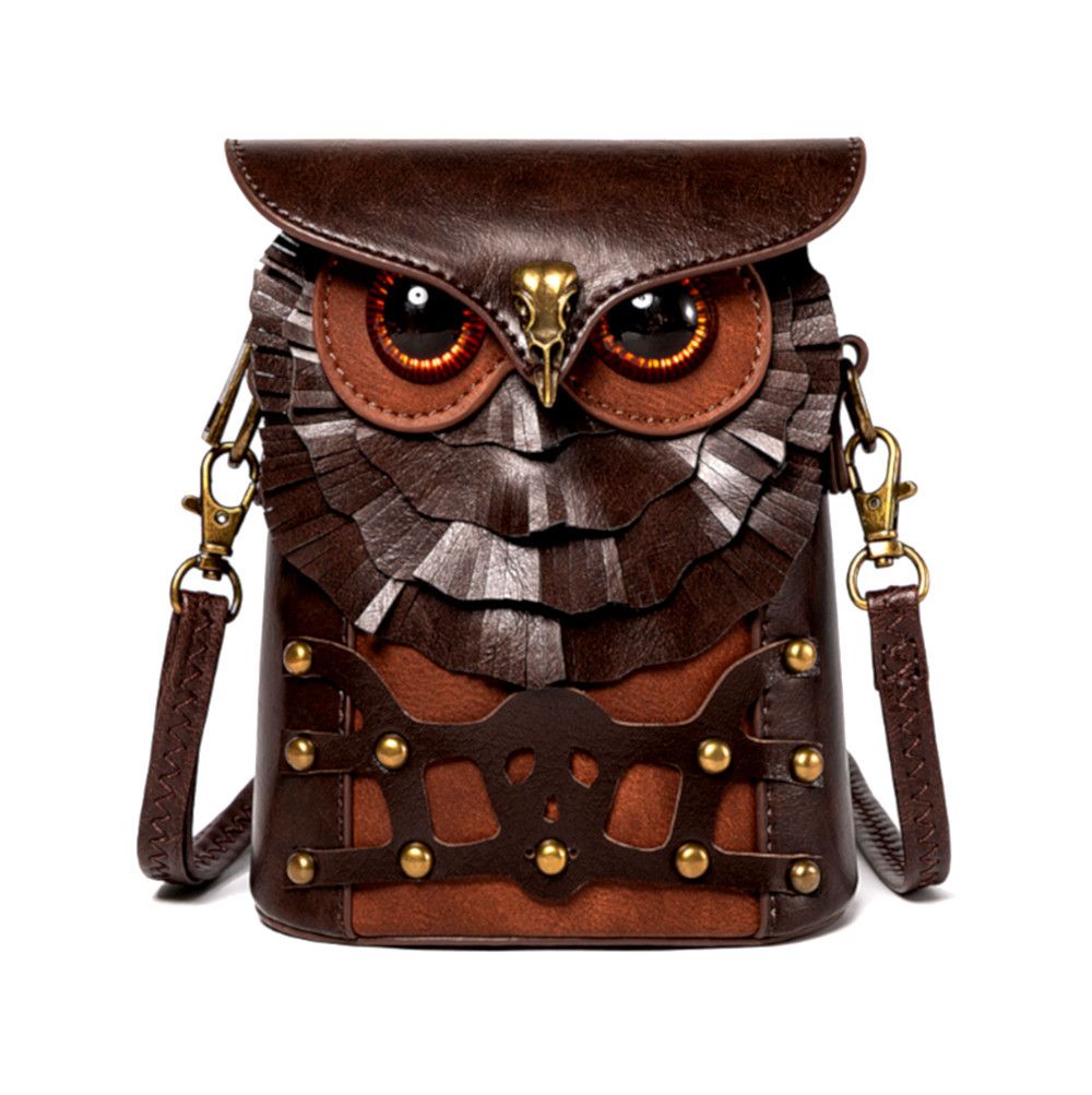 Hysteric Glamour × Japanese Brand × Vintage Vintage Owl Nocturnal Bird Leather Crossbody Bag Streetwear Size ONE SIZE - 2 Thumbnail