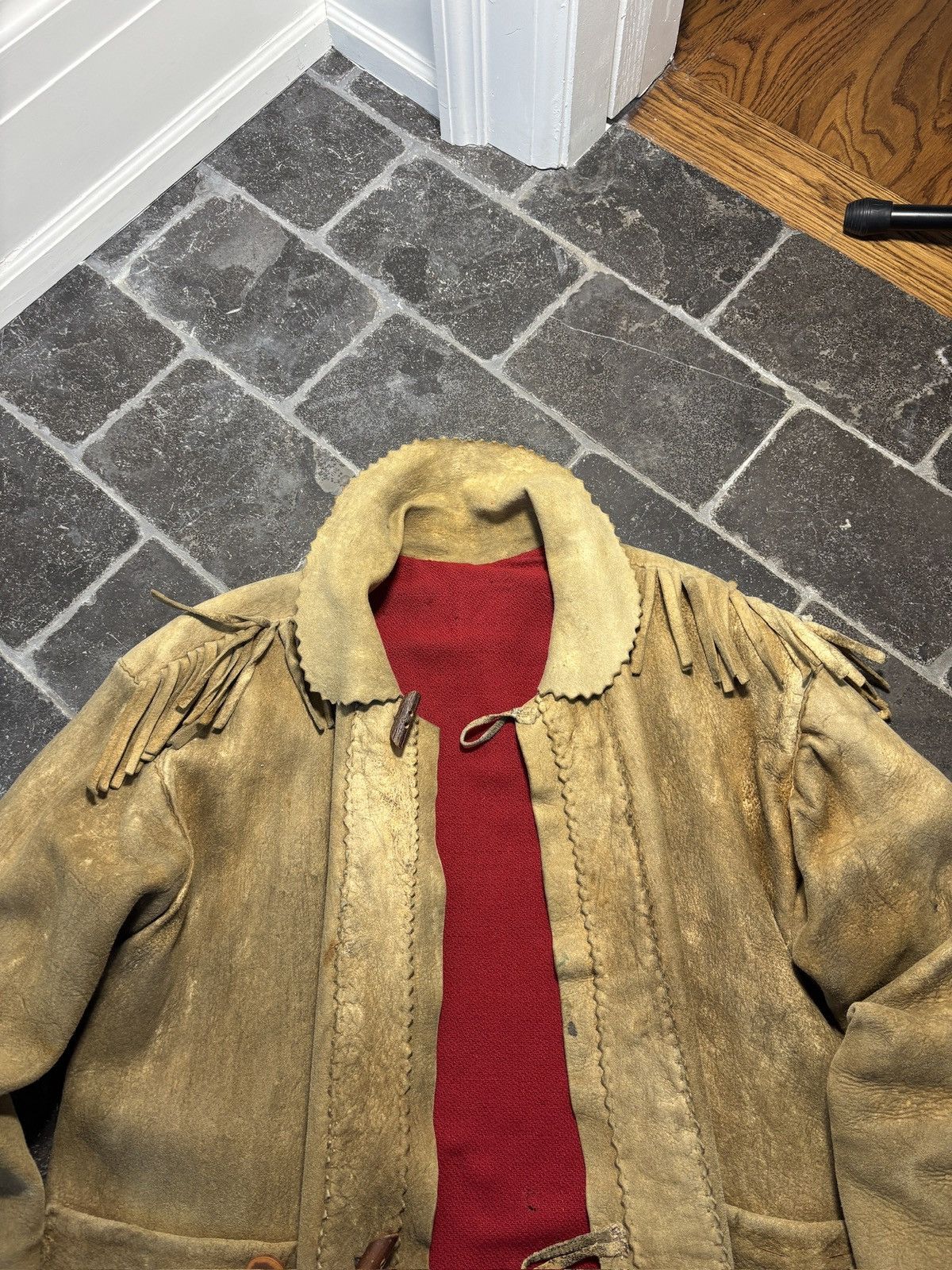 Vintage True Vintage Moose Leather Coat Moosehide Blanket Lined Hand Size US M / EU 48-50 / 2 - 2 Thumbnail