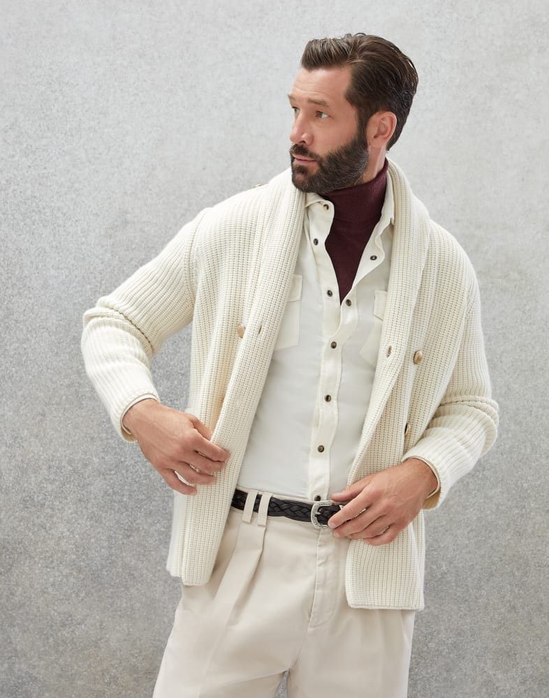 Brunello Cucinelli o1w1db10226 Cardigan in Netural/Off White Size US S / EU 44-46 / 1 - 3 Thumbnail