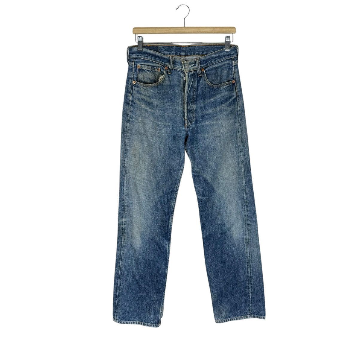 Levi's ☀️LEVI’S 501 BUTTON DISTRESSED DENIM JEANS PANTS Size US 30 / EU 46 - 1 Thumbnail