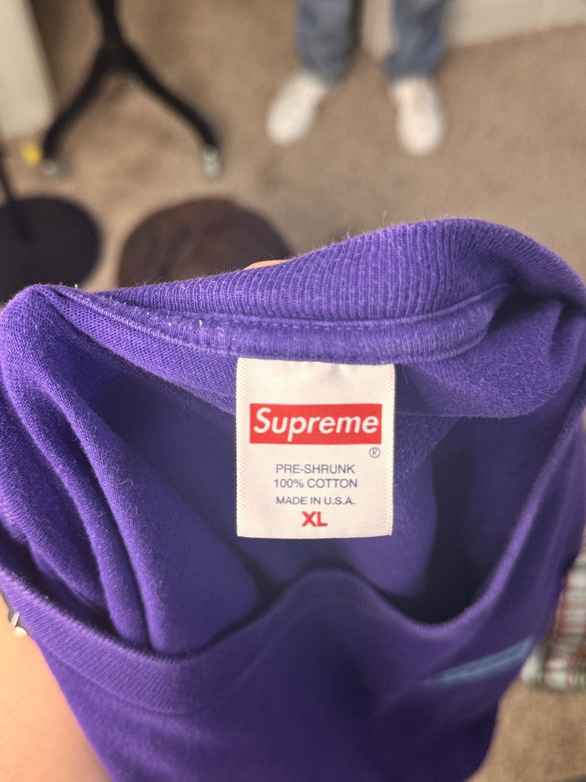 Supreme Supreme Purple Graphic Tee – Rare & Bold Statement Piece Size US XL / EU 56 / 4 - 3 Thumbnail