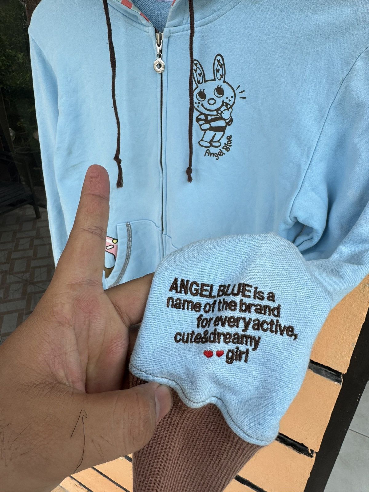 Angel Blue × Hysteric Glamour × Japanese Brand 2000s Angel Blue Donat Hoodie Size US S / EU 44-46 / 1 - 5 Thumbnail