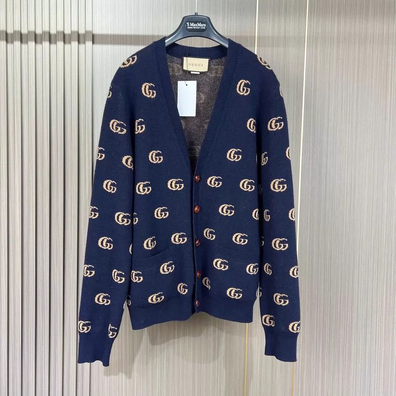 Gucci Gucci Embroidered Cardigan with GG Pattern- DMC Size US M / EU 48-50 / 2 - 1 Thumbnail