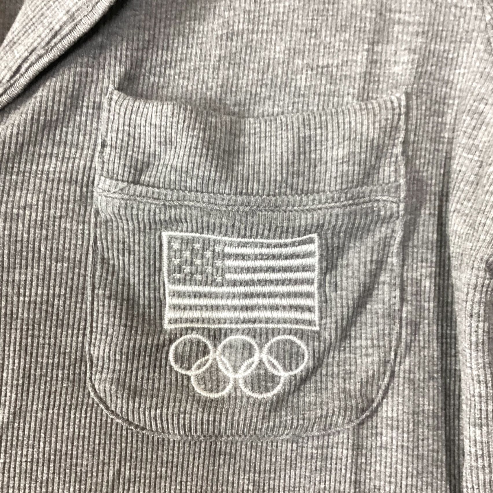 SKIMS SKIMS Women's Team USA Pajama Top Color Heather Grey Ribbed Size XS AP-SET-1039 Size XS / US 0-2 / IT 36-38 - 6 Thumbnail