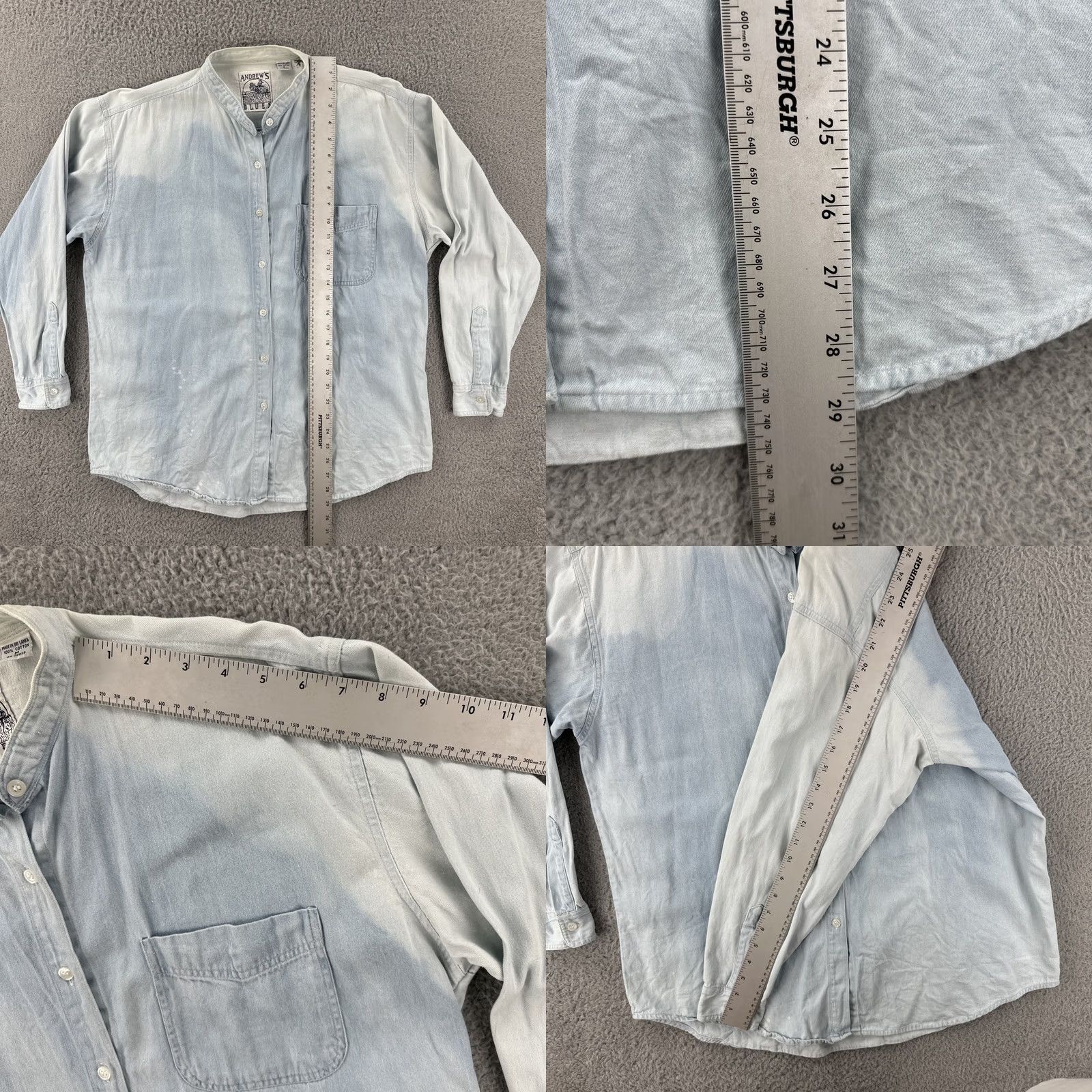 Vintage VINTAGE Andrew’s Blues Denim Shirt Womens Medium Blue 90s Button-Up Shirt Size M / US 6-8 / IT 42-44 - 9 Thumbnail