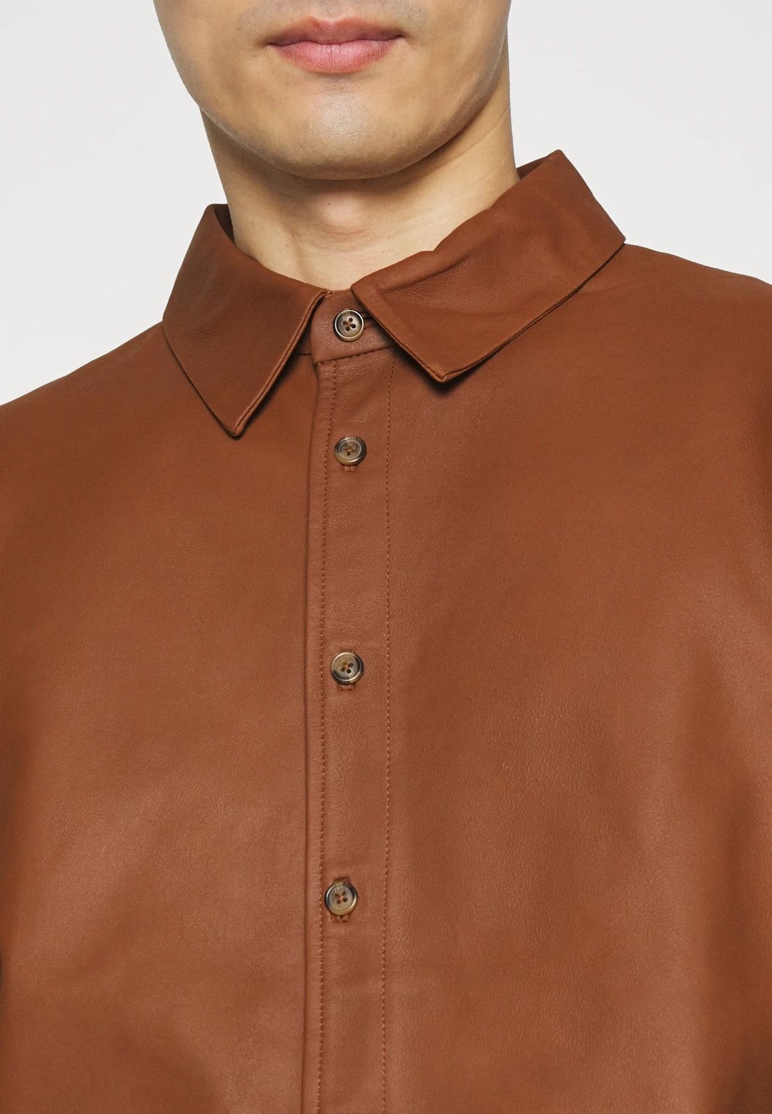 Other !DS! SS23 Studio ID Andrew Brown Leather Shirt Size US M / EU 48-50 / 2 - 7 Thumbnail