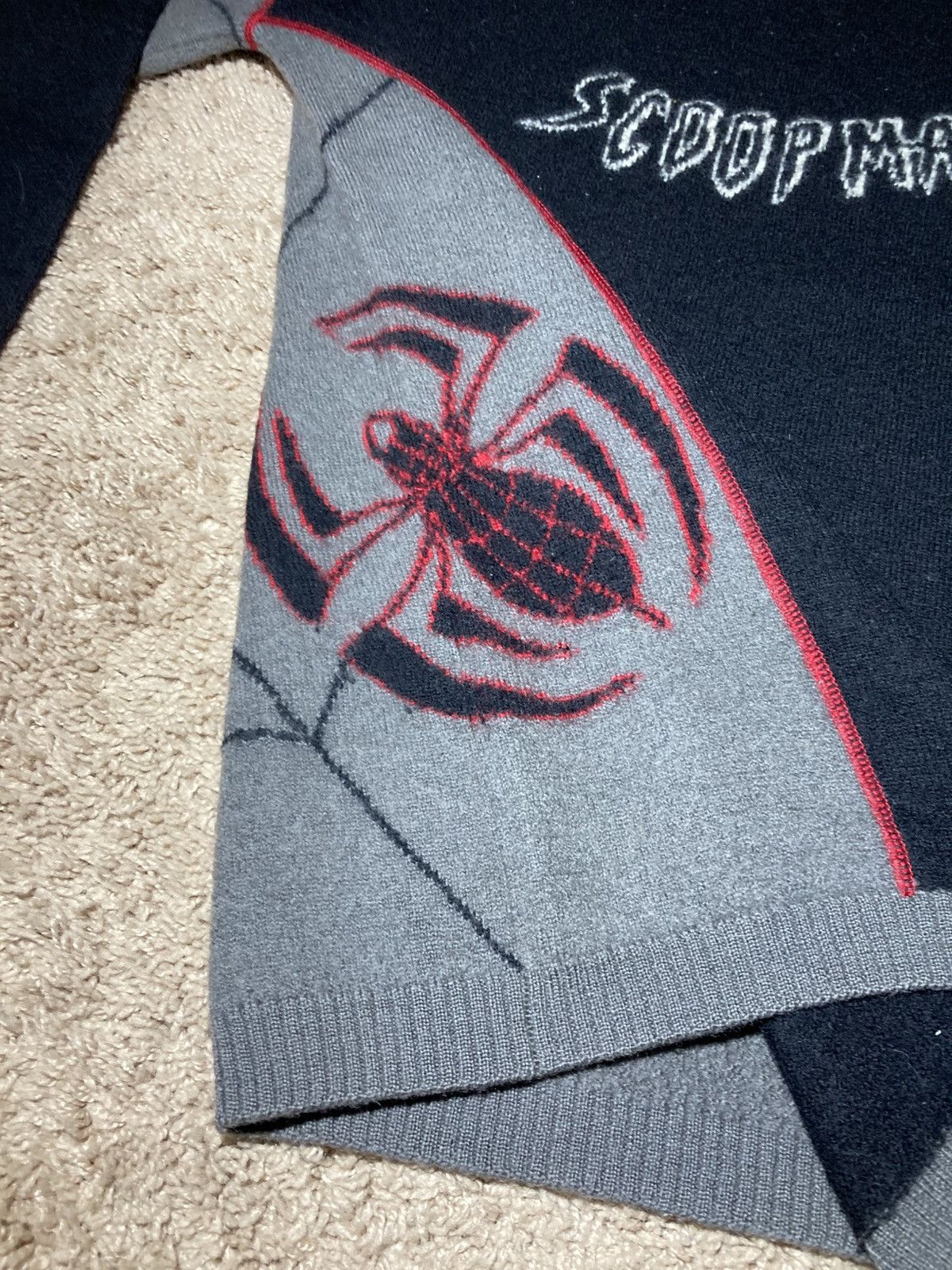 Japanese Brand 90s Scoopman Spiderman Spoof Web Knit Spider Comic Marvel 80 Size US M / EU 48-50 / 2 - 4 Thumbnail