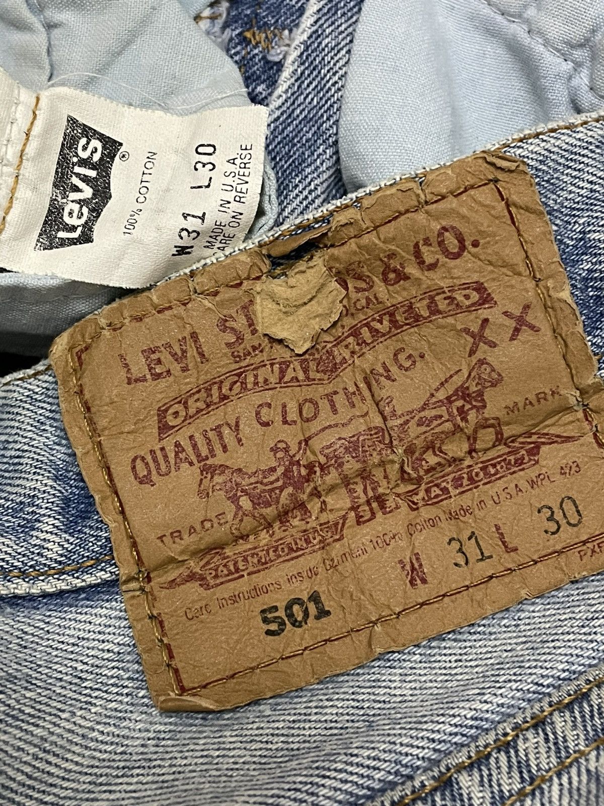 Levi's Vintage Clothing VINTAGE 501 LEVIS USA DESIGNER 90S OG PATCHWORK GRUNGE DENIM Size US 30 / EU 46 - 17 Thumbnail