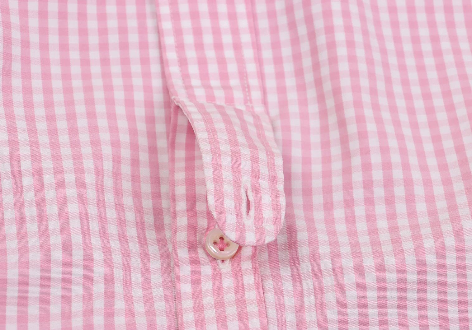 Junya Watanabe Pink and White Check Round Collar Long Sleeve Shirt Size US S / EU 44-46 / 1 - 11 Thumbnail