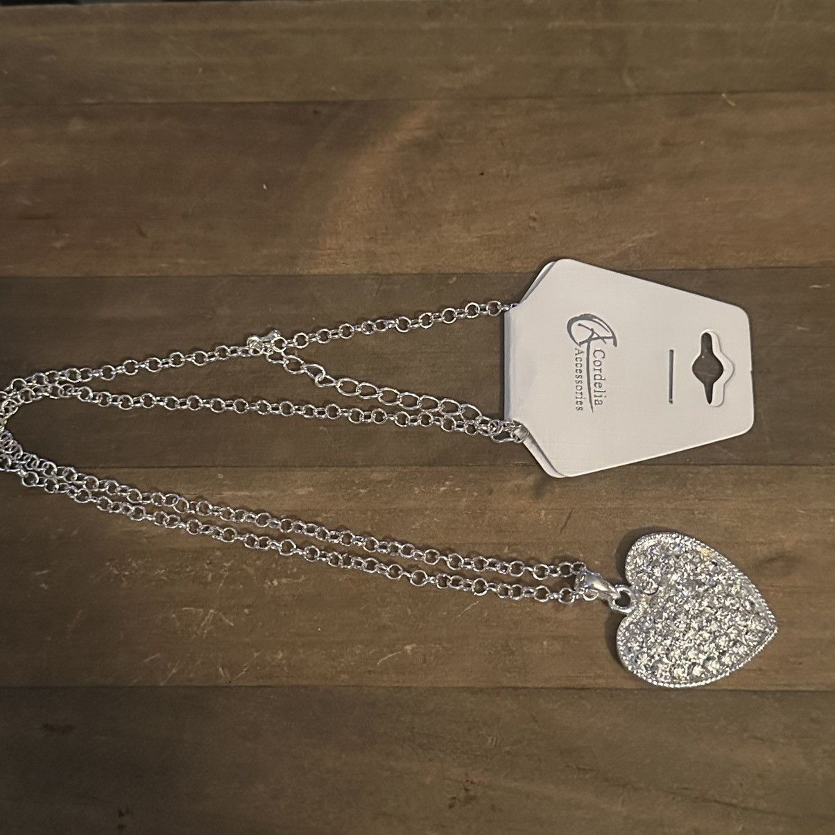 Other Paved rhinestone heart pendant necklace Size ONE SIZE - 4 Thumbnail