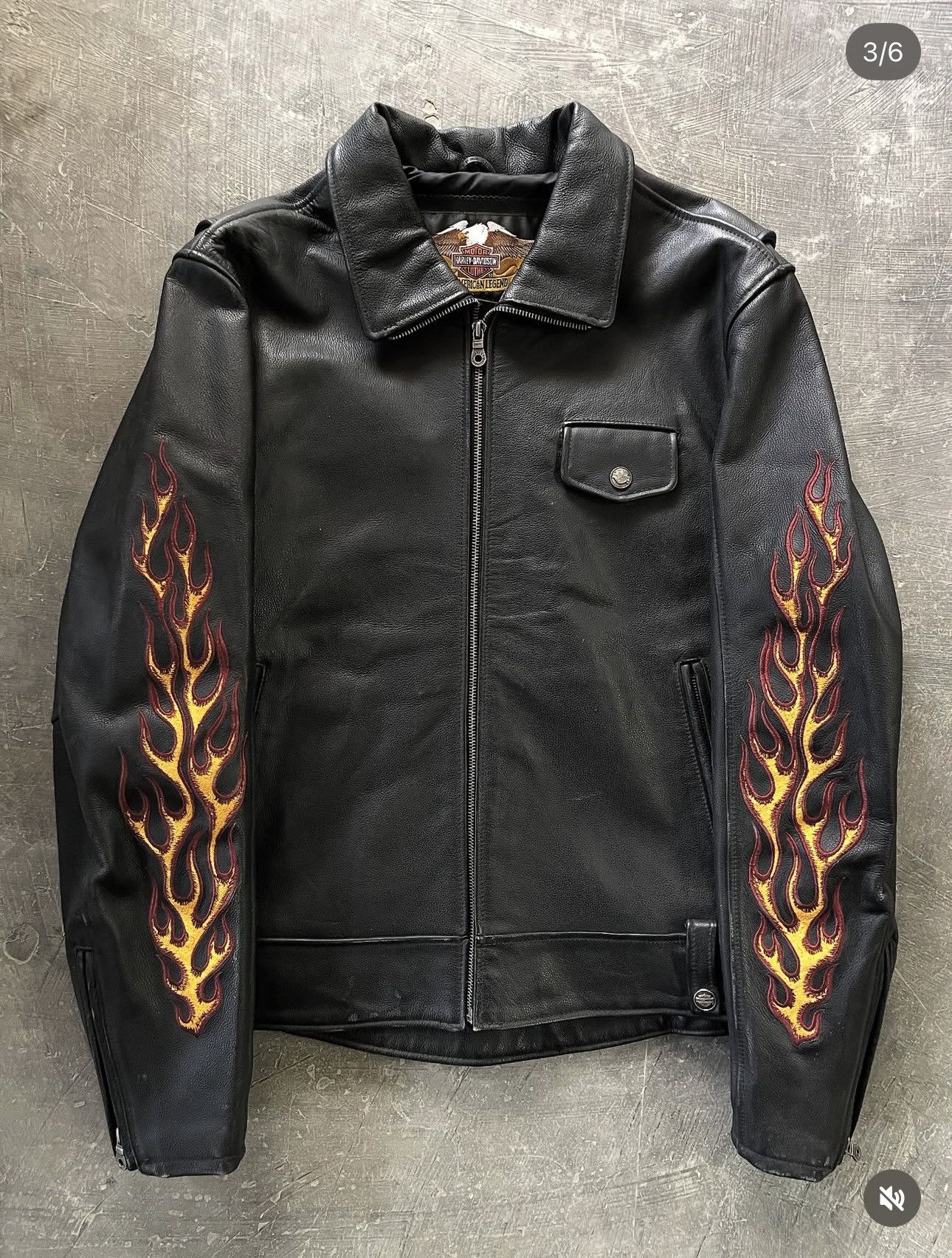 Harley Davidson RARE : Harley Ride Free Flame Racer Leather Jacket Size US L / EU 52-54 / 3 - 3 Thumbnail