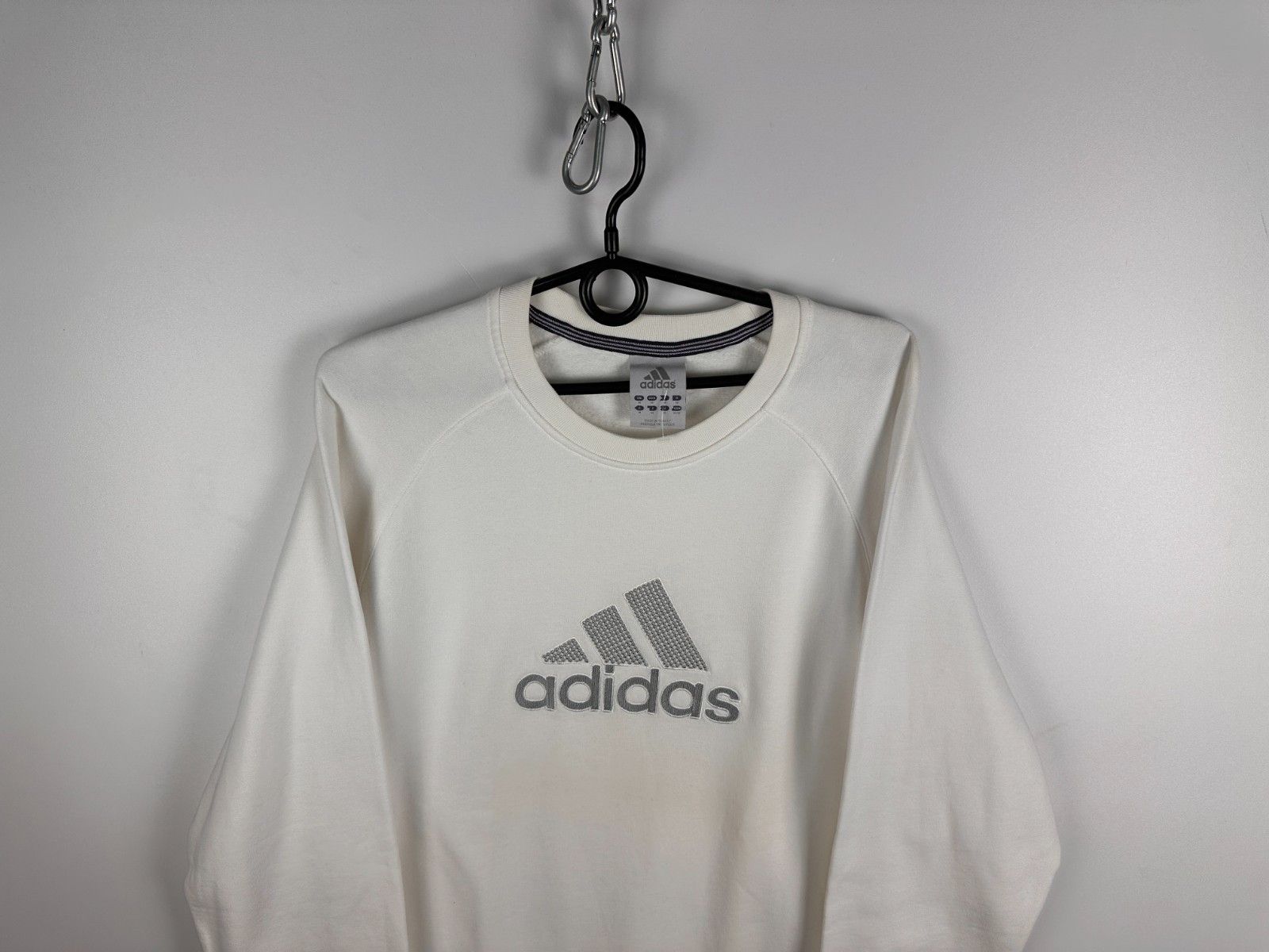 Adidas Vintage Adidas Sweatshirt White Pullover Mens Size M Size US M / EU 48-50 / 2 - 2 Thumbnail