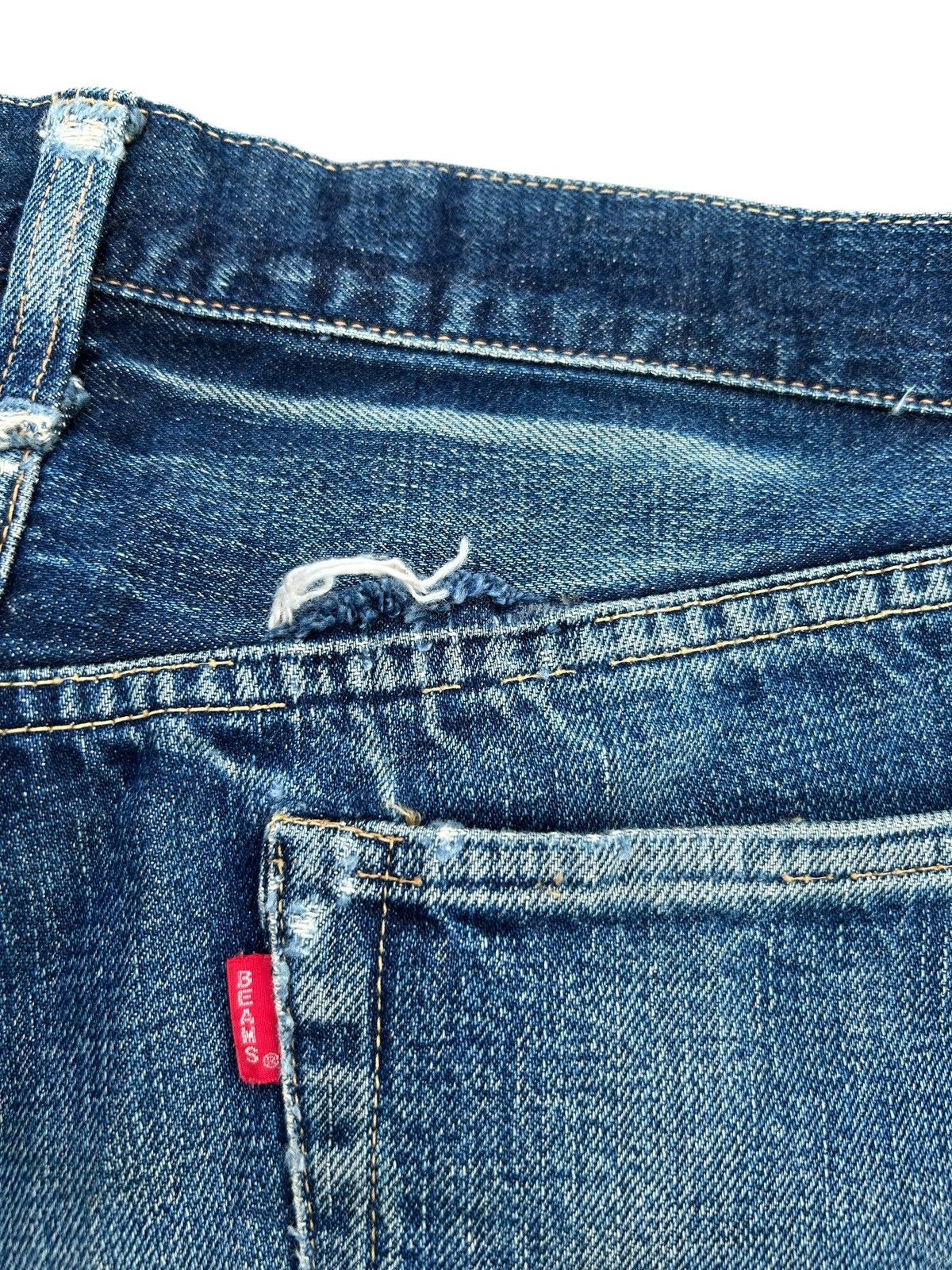 Kapital Vintage Japanese Brand Beams Selvedge Distressed Denim Jeans Size US 30 / EU 46 - 9 Thumbnail