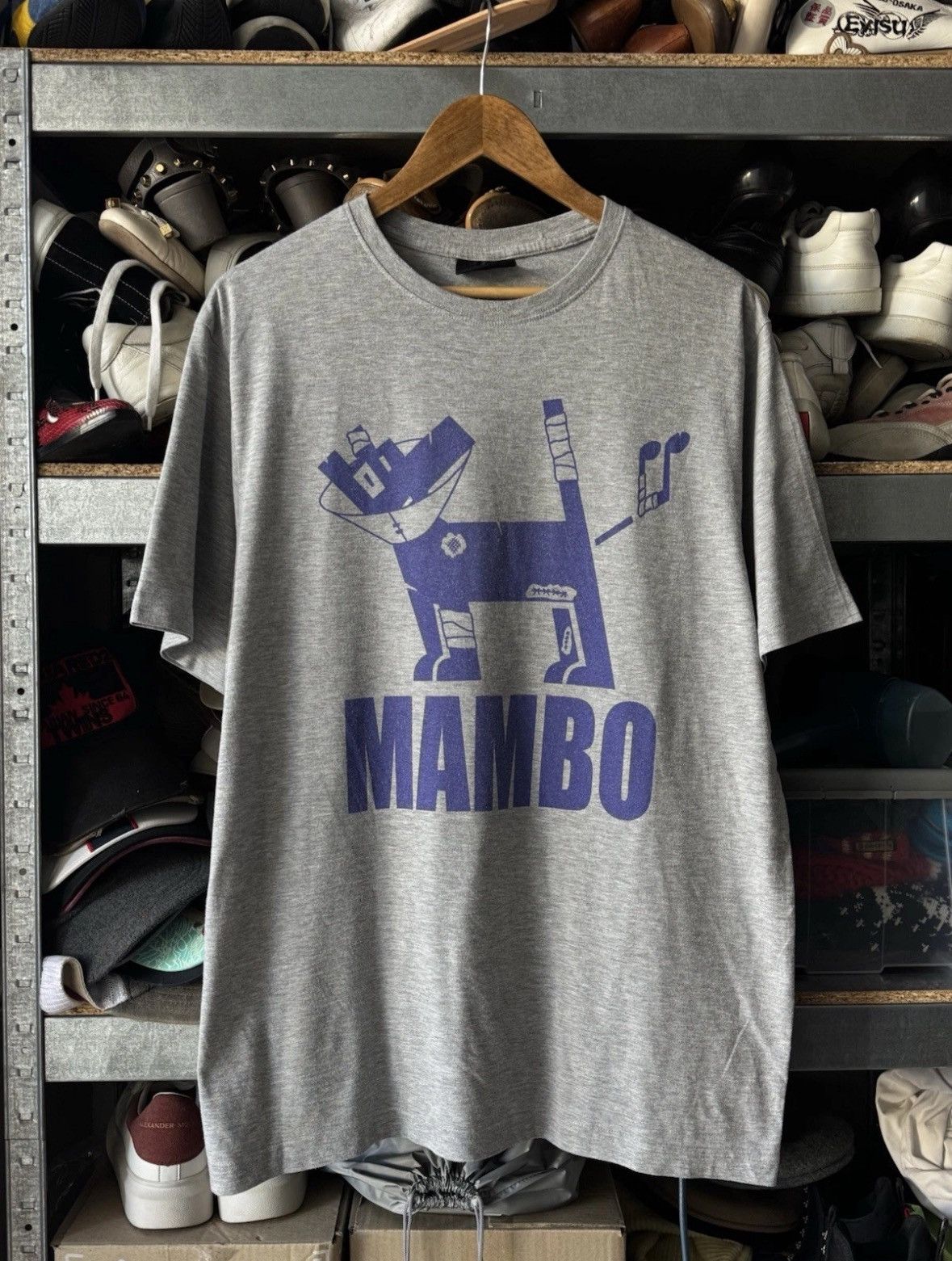 Mambo Mambo Graphic T-Shirt Men's Gray Dog Spellout Shirt Size Xl Size US XL / EU 56 / 4 - 3 Thumbnail