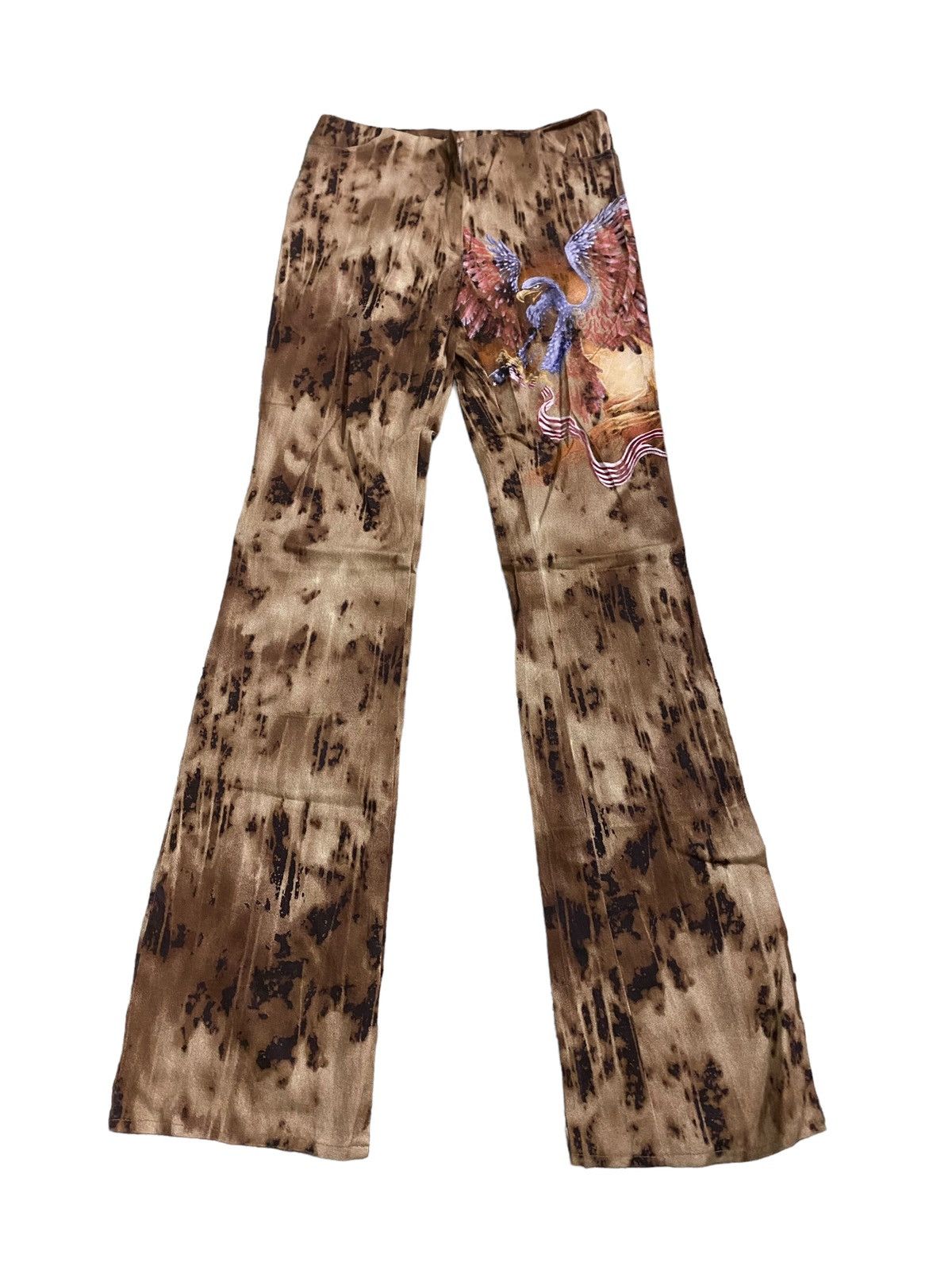 If Six Was Nine 💥Vintage Flare Ange Paris Overprint Pant Size 26" / US 2 / IT 38 - 1 Thumbnail