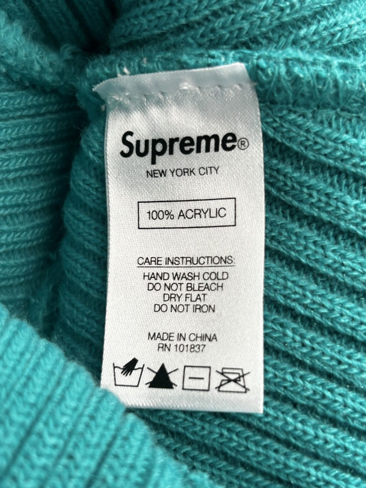 Supreme Supreme Wide Rib Teal Beanie NEW Size ONE SIZE - 5 Thumbnail