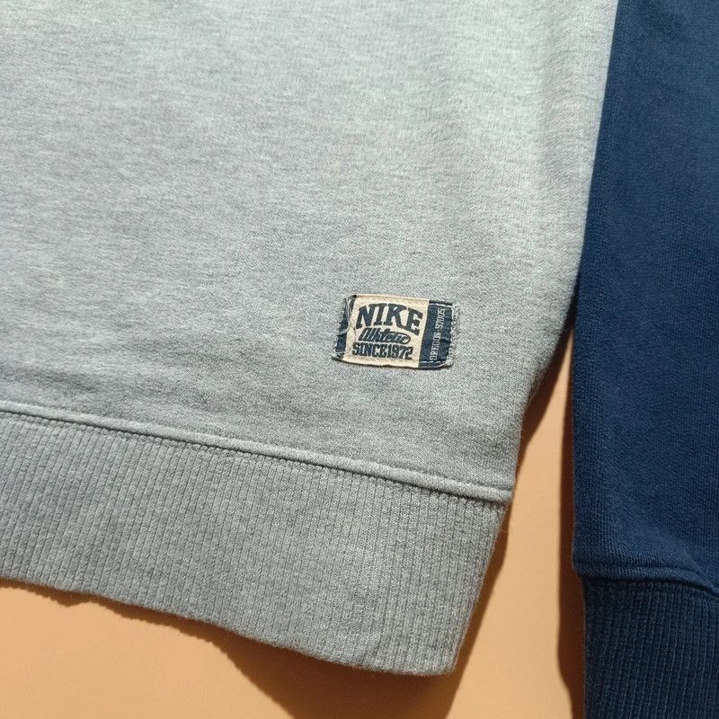 Nike Vintage Y2K NIKE Big Center Swoosh Grey Blue Sweatshirt M Size US M / EU 48-50 / 2 - 6 Thumbnail