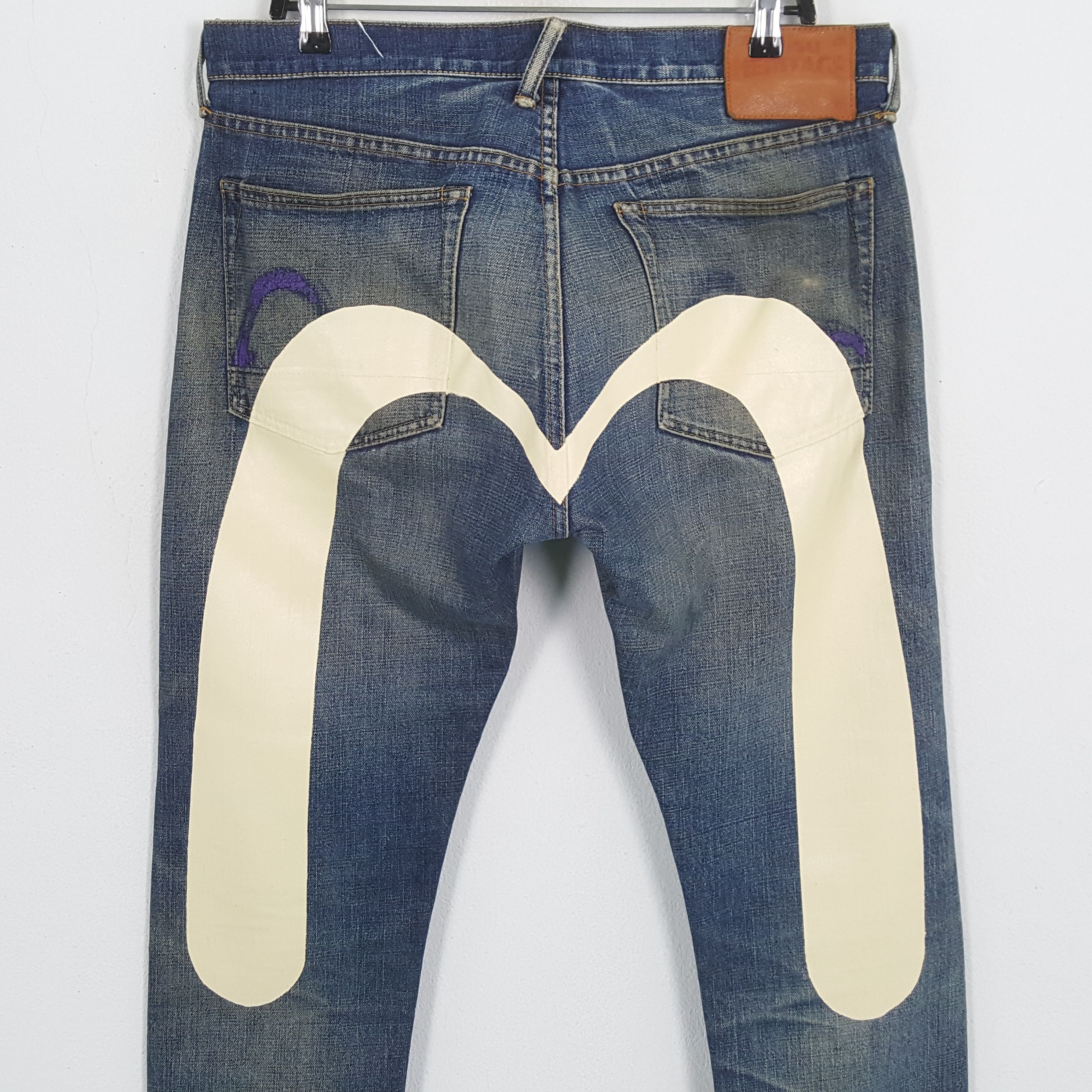Japanese Brand × Vintage EVISU Japanese Brand Streetwear Custom Daicock Jeans Size US 35 - 2 Thumbnail