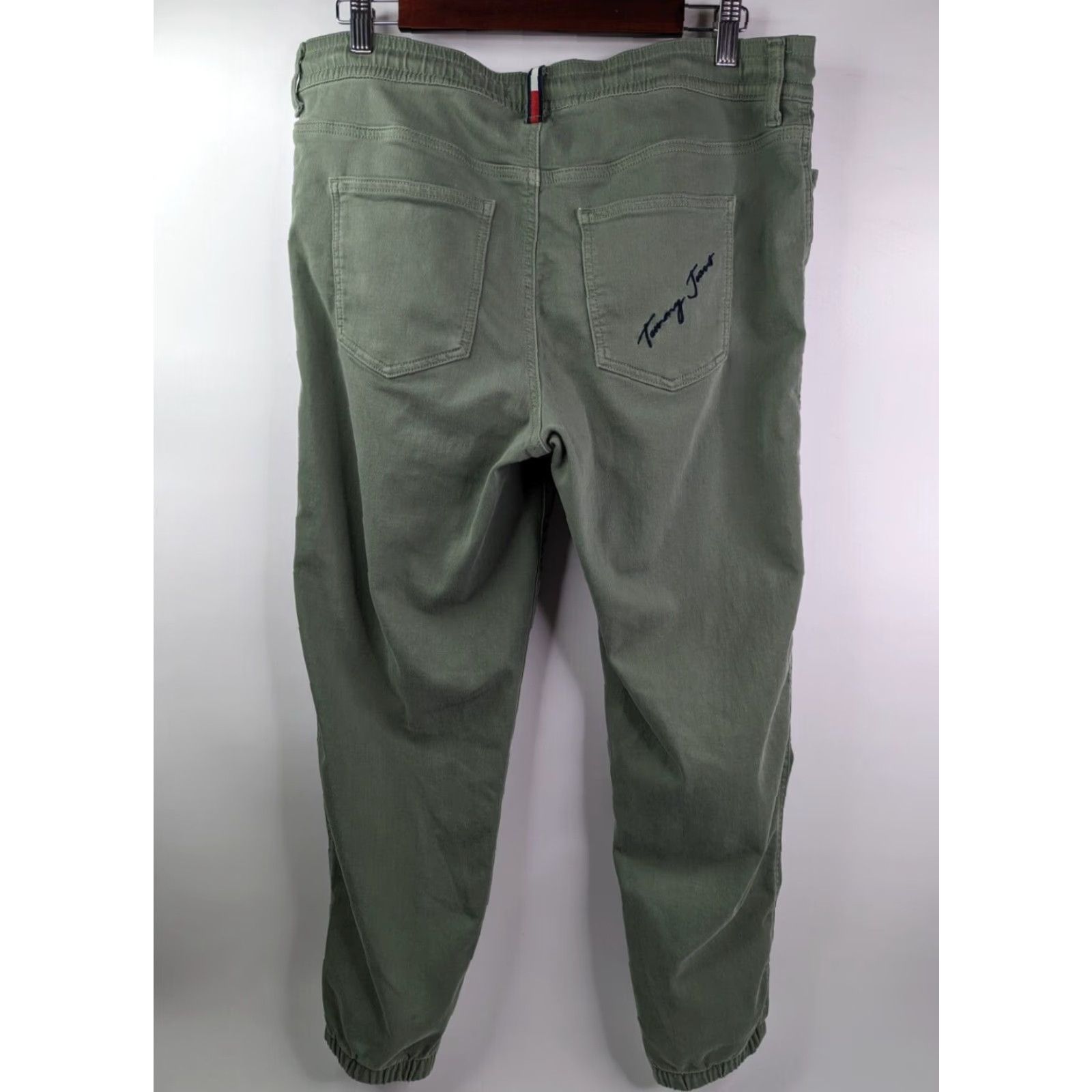 Tommy Hilfiger Tommy Hilfiger Green Joggers Logo Women's M Sweatpants Drawstring Athletic Denim Joggers 90s Tommy Jeans Size 32" / US 10 / IT 46 - 4 Thumbnail