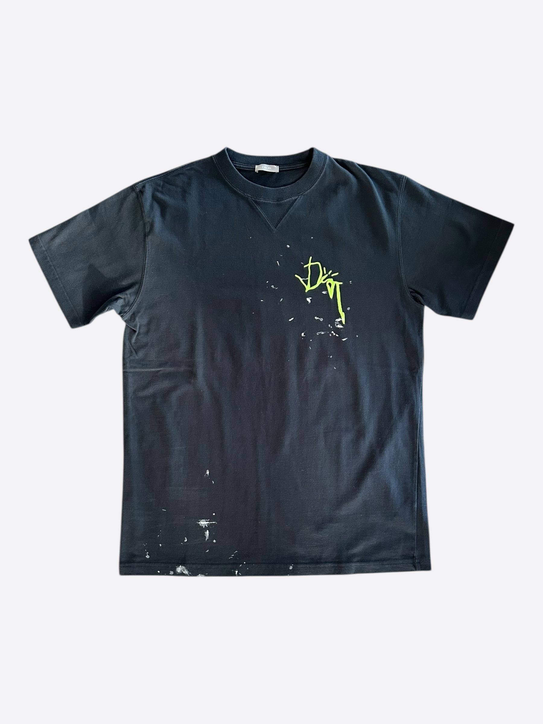 Dior Dior Cactus Jack Black & Green Embroidered Logo T-Shirt | Grailed