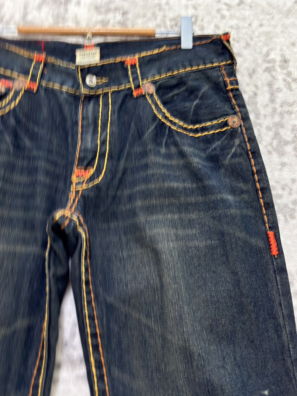 True Religion True Religion Billy Super T Rainbow Stitch Straight Leg Size US 33 - 5 Thumbnail