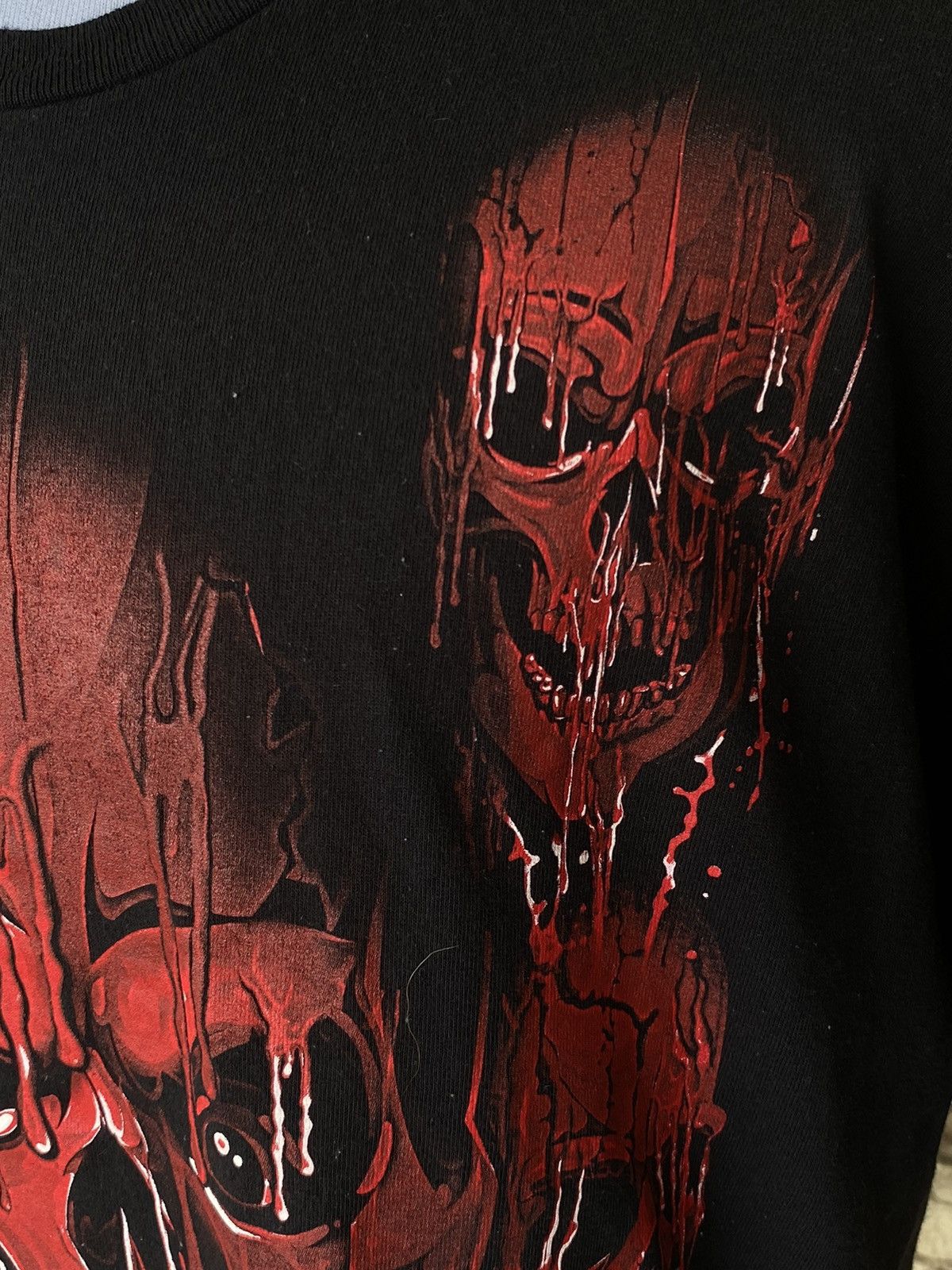 Vintage Y2K Skull Fullprint Tshirt Size US XXL / EU 58 / 5 - 6 Thumbnail