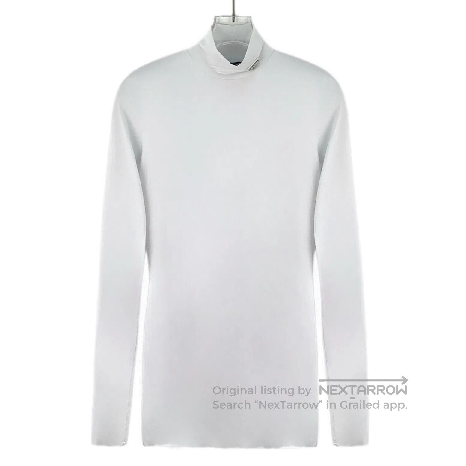 Prada Prada White triangle logo high-neck long-sleeve T-shirt| Size XS / US 0-2 / IT 36-38 - 1 Thumbnail