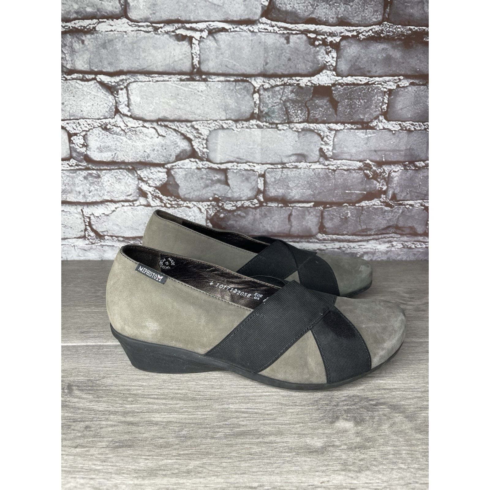 Mephisto Mephisto Aline Gray Nubuck Leather Black Strap Wedge Shoes W Size US 8.5 / IT 38.5 - 15 Thumbnail