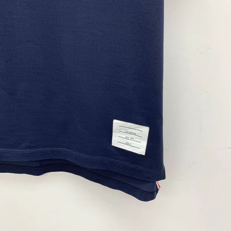 Thom Browne Thom Browne Dark blue cotton round neck short sleeves Size US L / EU 52-54 / 3 - 4 Thumbnail