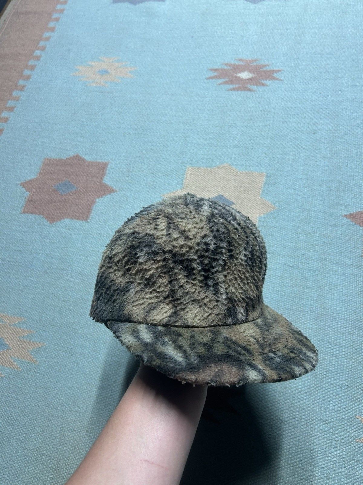 Vintage VTG 80s camo trapper hat flap Trebark camouflage fleece USA Size ONE SIZE - 1 Thumbnail