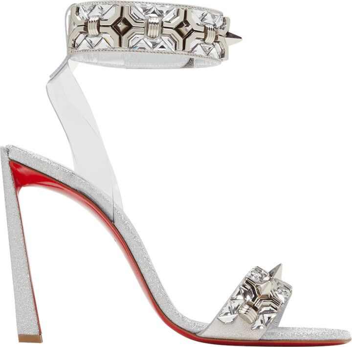 Christian Louboutin o1s1wg110924 Disco Asteroistrass Sandals in Silver Size US 10 / IT 40 - 2 Thumbnail