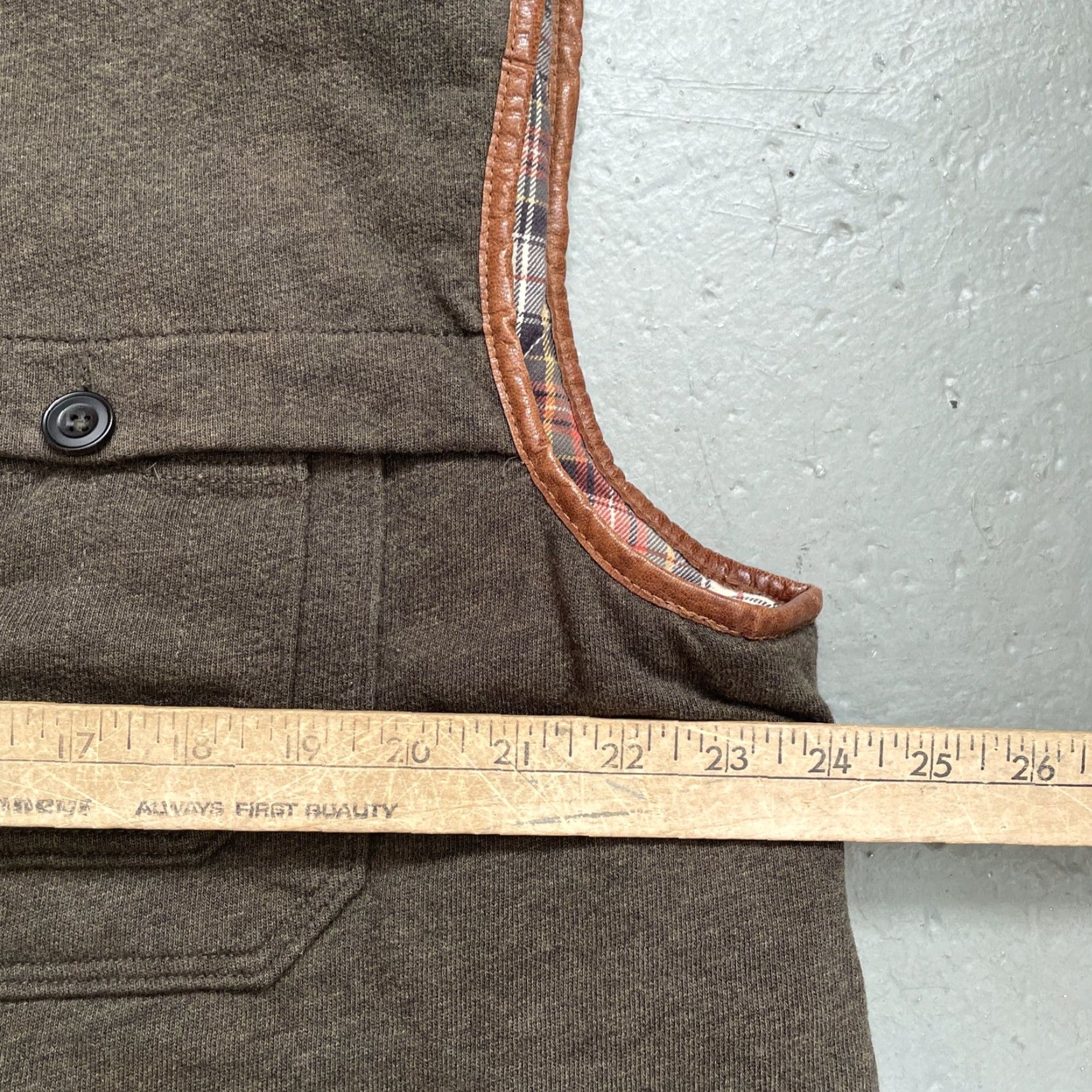 Polo Ralph Lauren VINTAGE Polo Ralph Lauren Vest Shirt Mens 2XL Leather Trim Cotton Flannel Lined Brown Quilted 90s Hunting Utility Insulated Size US XXL / EU 58 / 5 - 3 Thumbnail