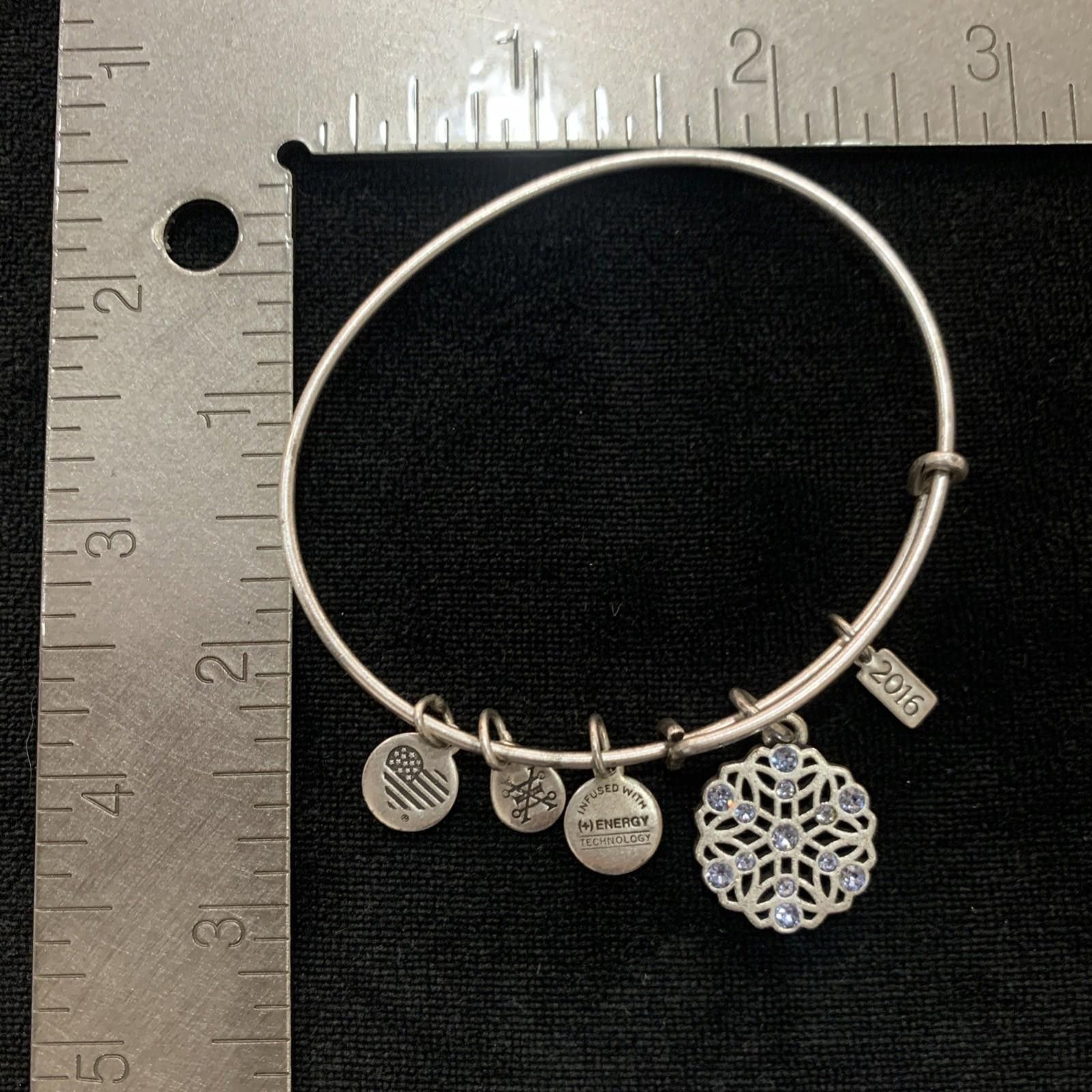 Other Vintage Alex & Ani Snowflake Bracelet. 2016, Blue Gems Heart Size ONE SIZE - 6 Thumbnail