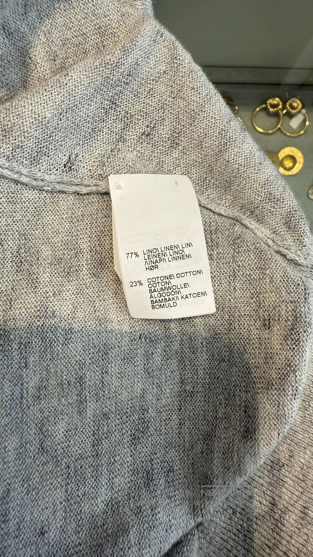 Brunello Cucinelli Brunello Cucinelli Gray Beaded Linen Top XS. Size US XS / EU 42 / 0 - 3 Thumbnail