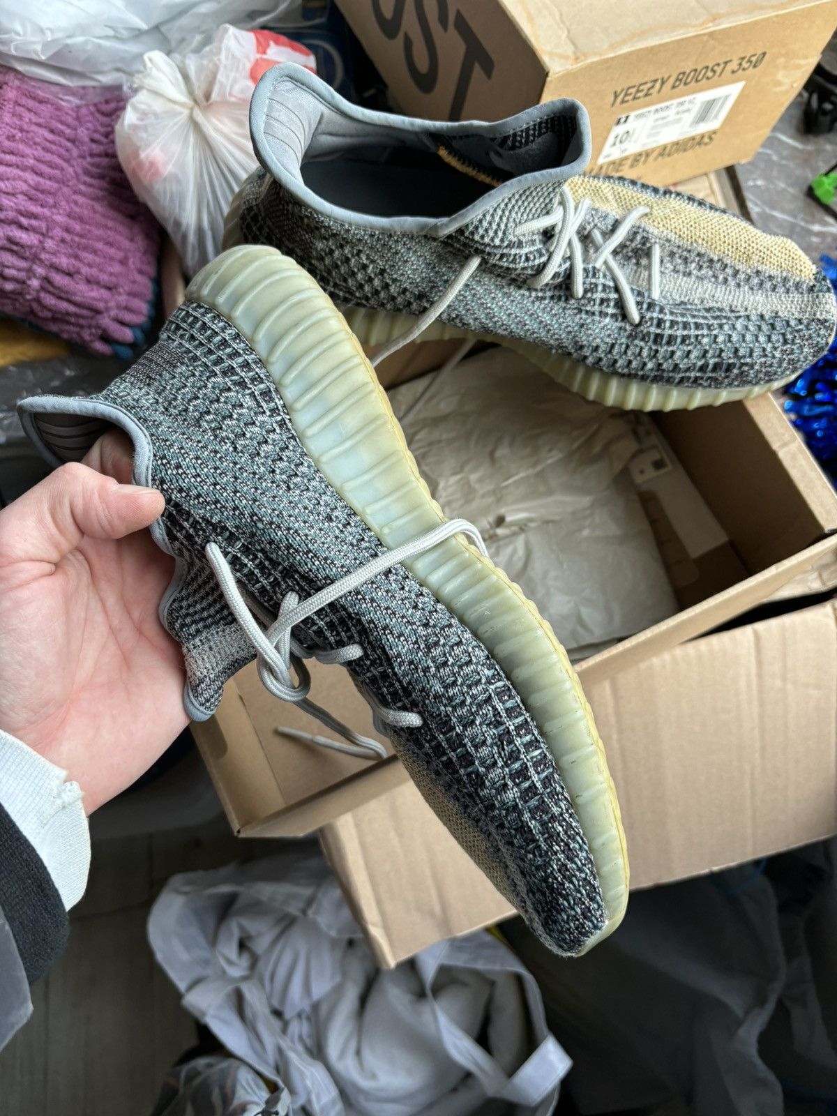 Adidas × Yeezy Box + ADIDAS Yeezy Boost 350 V2 “Ash Blue” Sneakers Shoes 11 Size US 11 / EU 44 - 10 Thumbnail