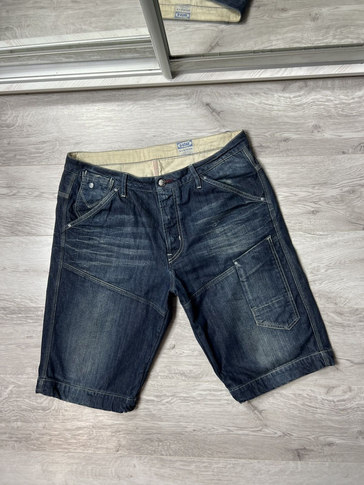 G-Star Vintage G-Star RAW Big Logo Jean Denim Shorts Size US 38 / EU 54 - 10 Thumbnail