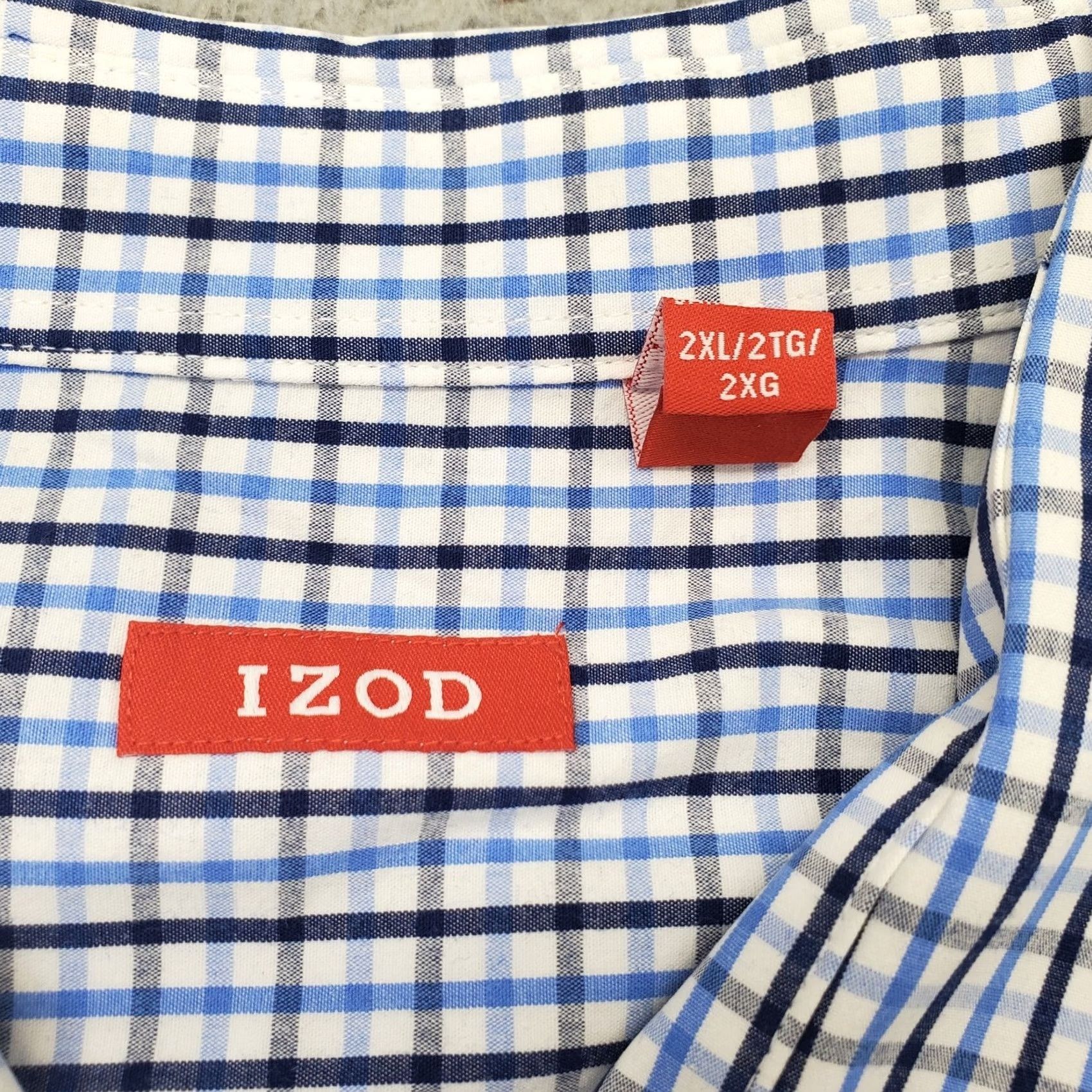 Izod IZOD Mens 2XL Shirt Multi Plaid Chest Pocket Embroidered Logo Collared Button Up Size US XXL / EU 58 / 5 - 7 Thumbnail