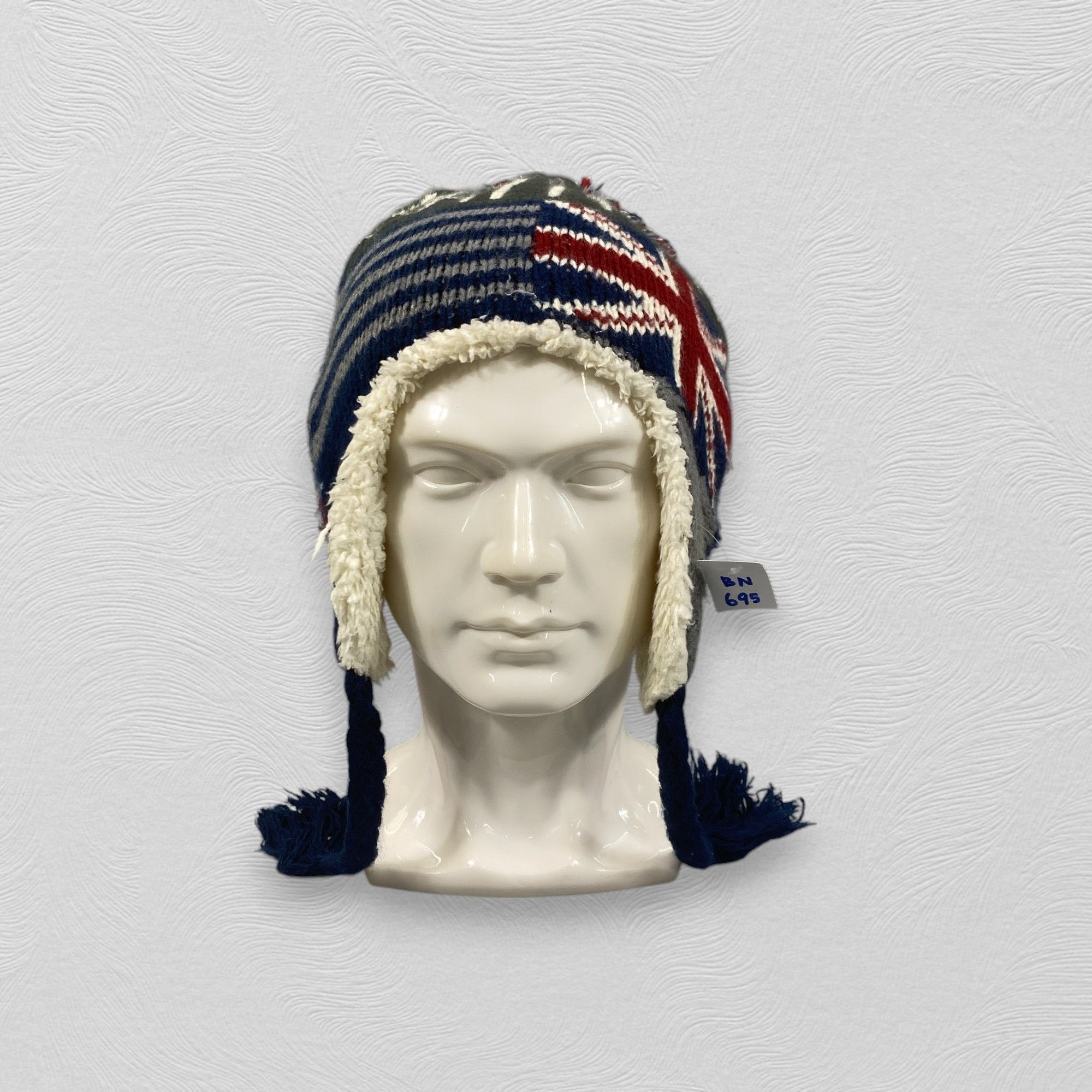 Japanese Brand Vintage British Ear Flap Knitted Beanie -BN695 Size ONE SIZE - 2 Thumbnail