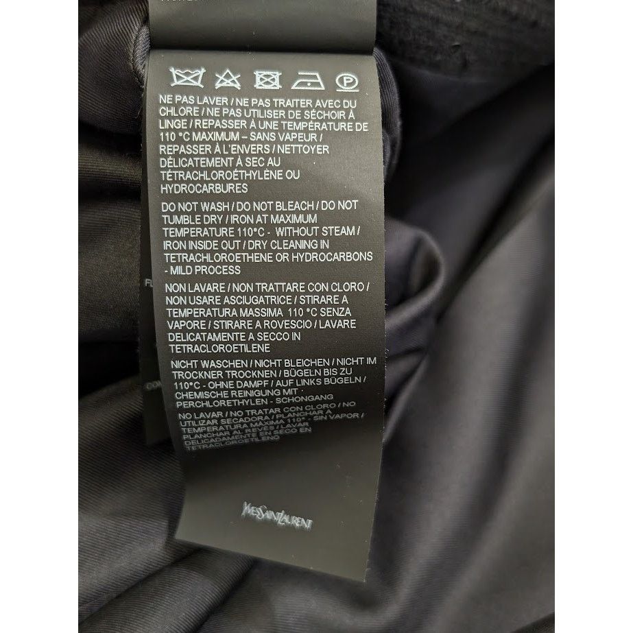 Saint Laurent Paris o1rshd1 Tweed Rayure Long Coat in Noir Brilliant Size US M / EU 48-50 / 2 - 20 Thumbnail