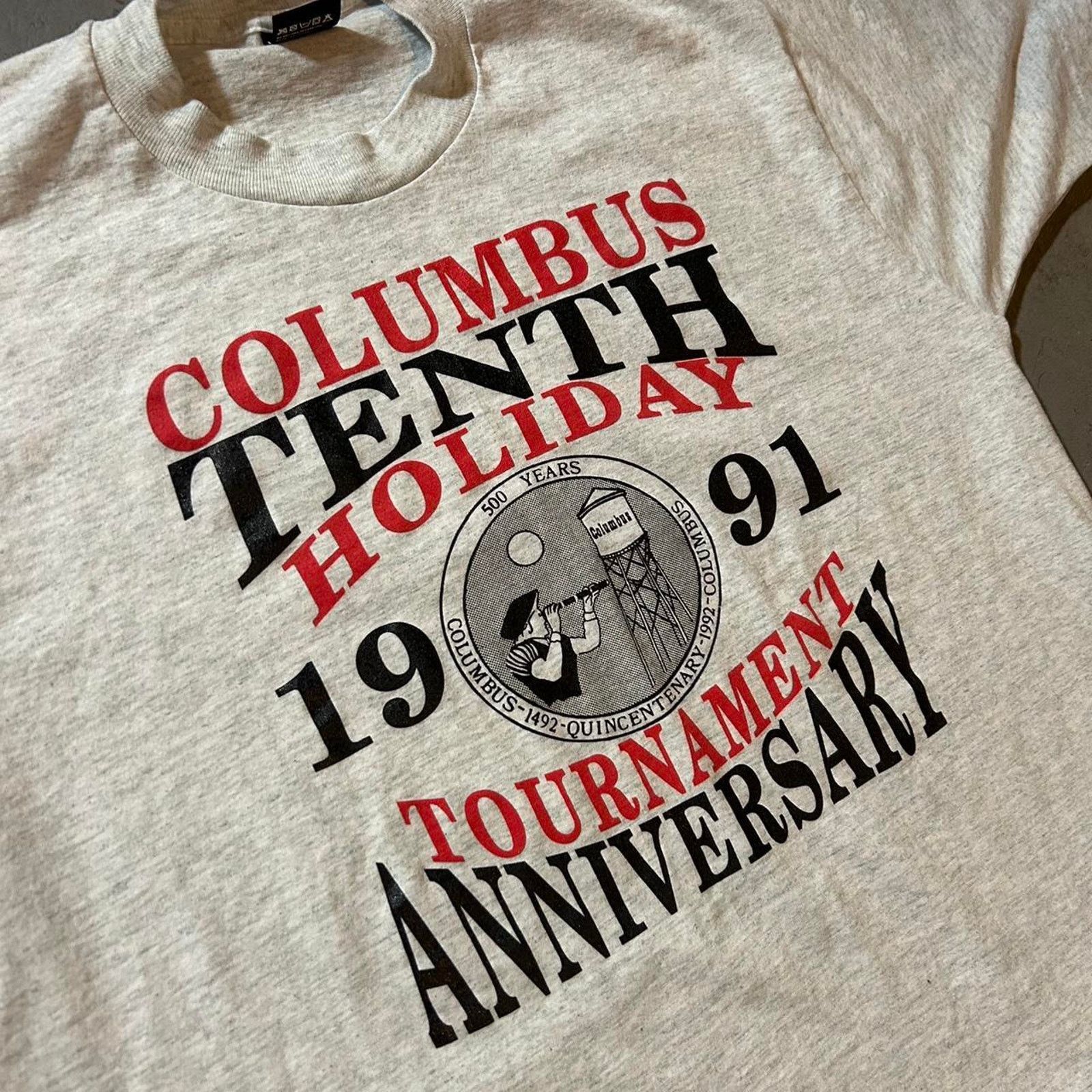 Hanes 90s grey screen stars columbus shirt Size US XL / EU 56 / 4 - 7 Thumbnail