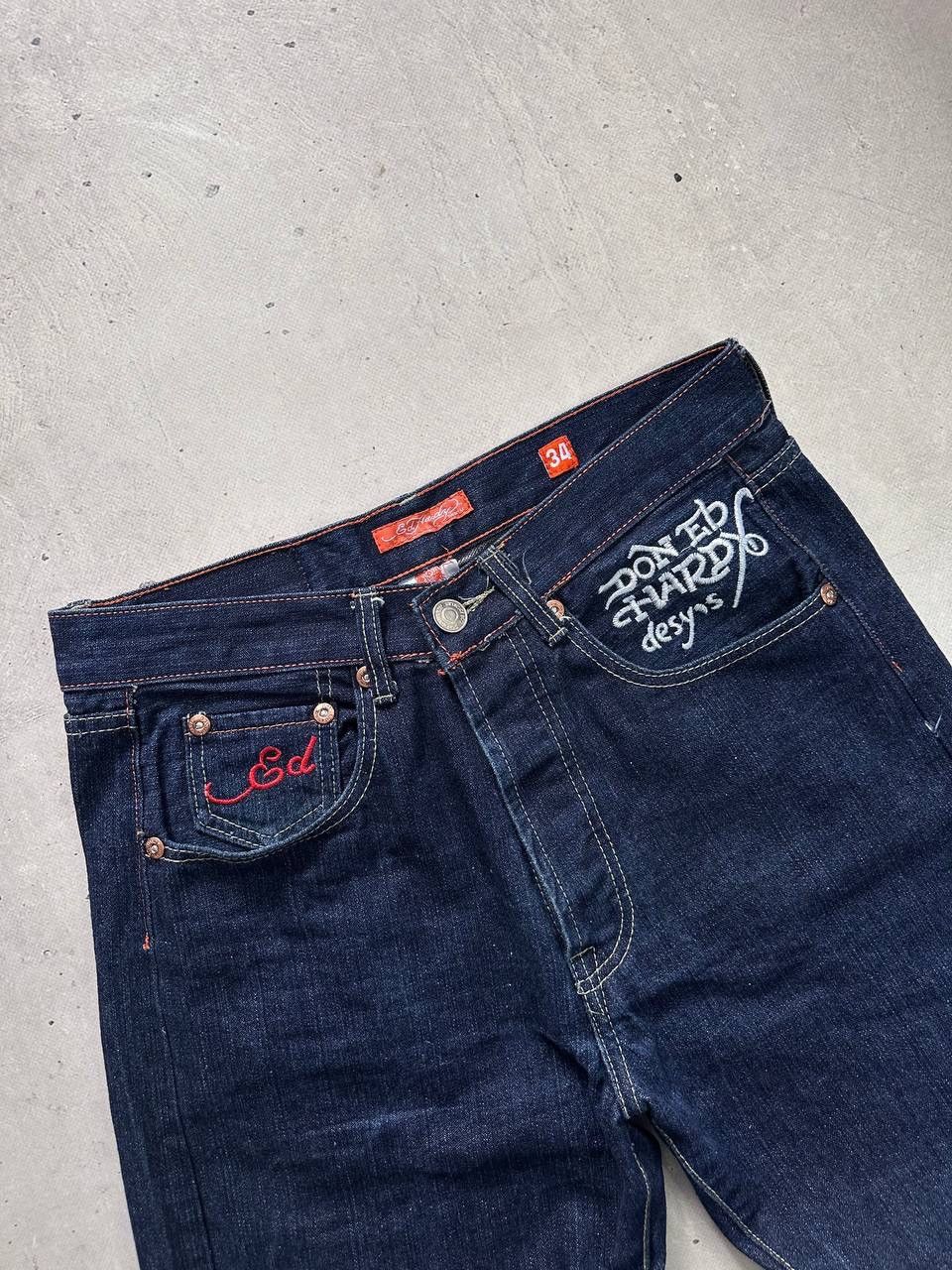 Ed Hardy Ed Hardy x Christian Audigier Jeans 34x32 Skull Denim Y2K Size US 34 / EU 50 - 8 Thumbnail