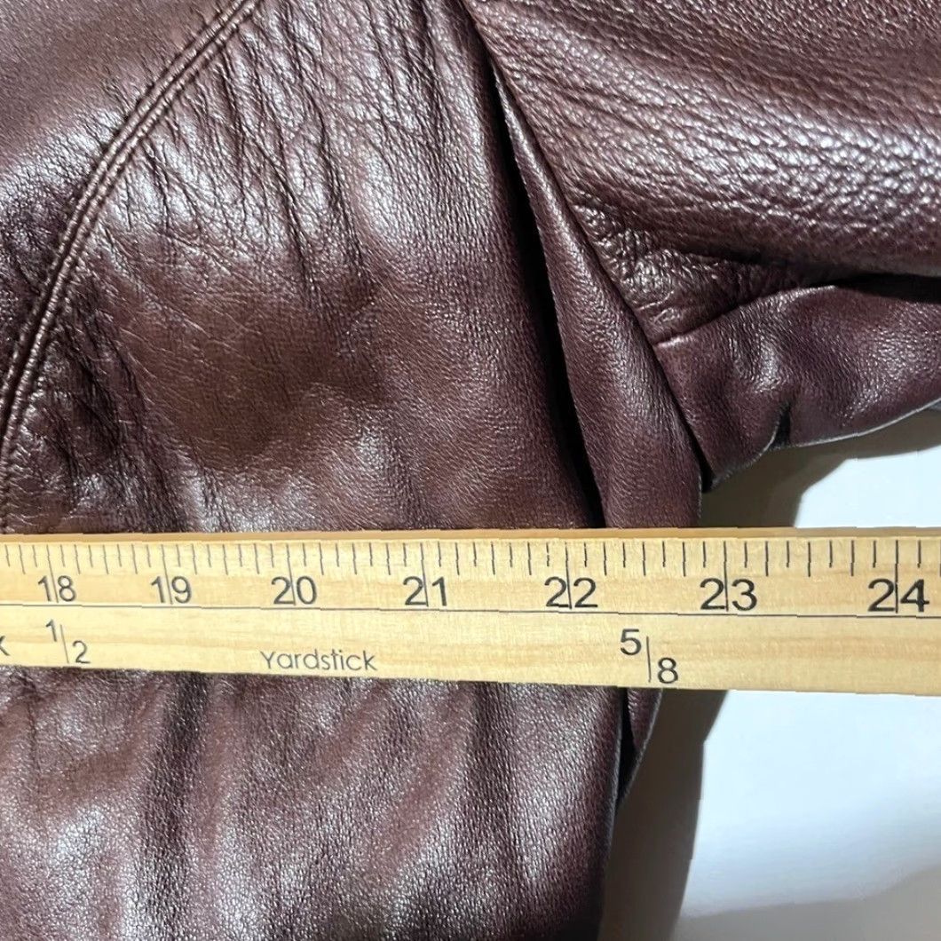 Vintage VINTAGE Touche by N.Bianco Brown Leather Jacket Blazer Womens 2XL Quilted Lining Coat Jacket Satin Lined Insulated All Seasons Casual Workwear Size XXL / US 16-18 / IT 52-54 - 7 Thumbnail