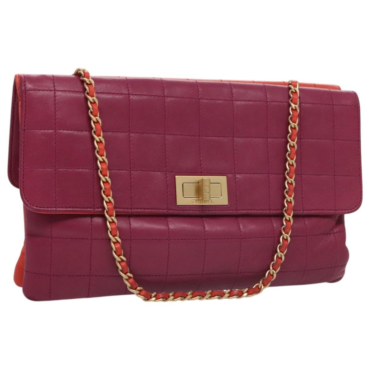 Chanel Chanel Vintage Chocolate Bar Double Side Flap Shoulder Bag Quilted Lambskin Size ONE SIZE - 1 Thumbnail