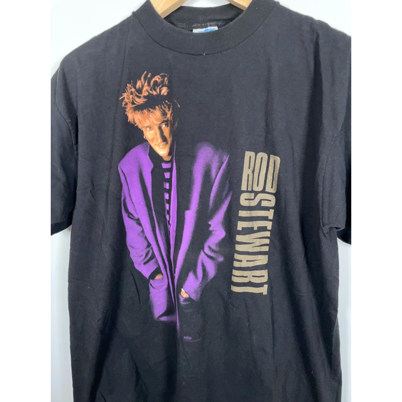 Vintage VINTAGE Winterland Rod Stewart Concert T-Shirt Men’s Large Black 90s Graphic Print Adult XL Tag (fits Large) Mens Size US L / EU 52-54 / 3 - 7 Thumbnail