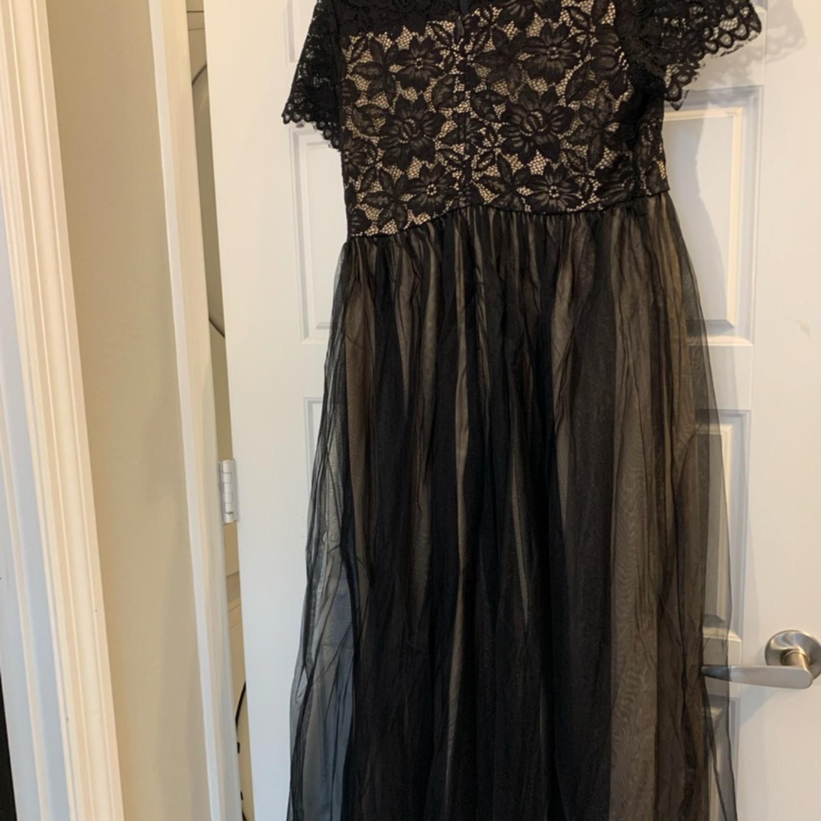 Other Long Formal Dress Lace Top Sheer Skirt Size L / US 10 / IT 46 - 2 Thumbnail