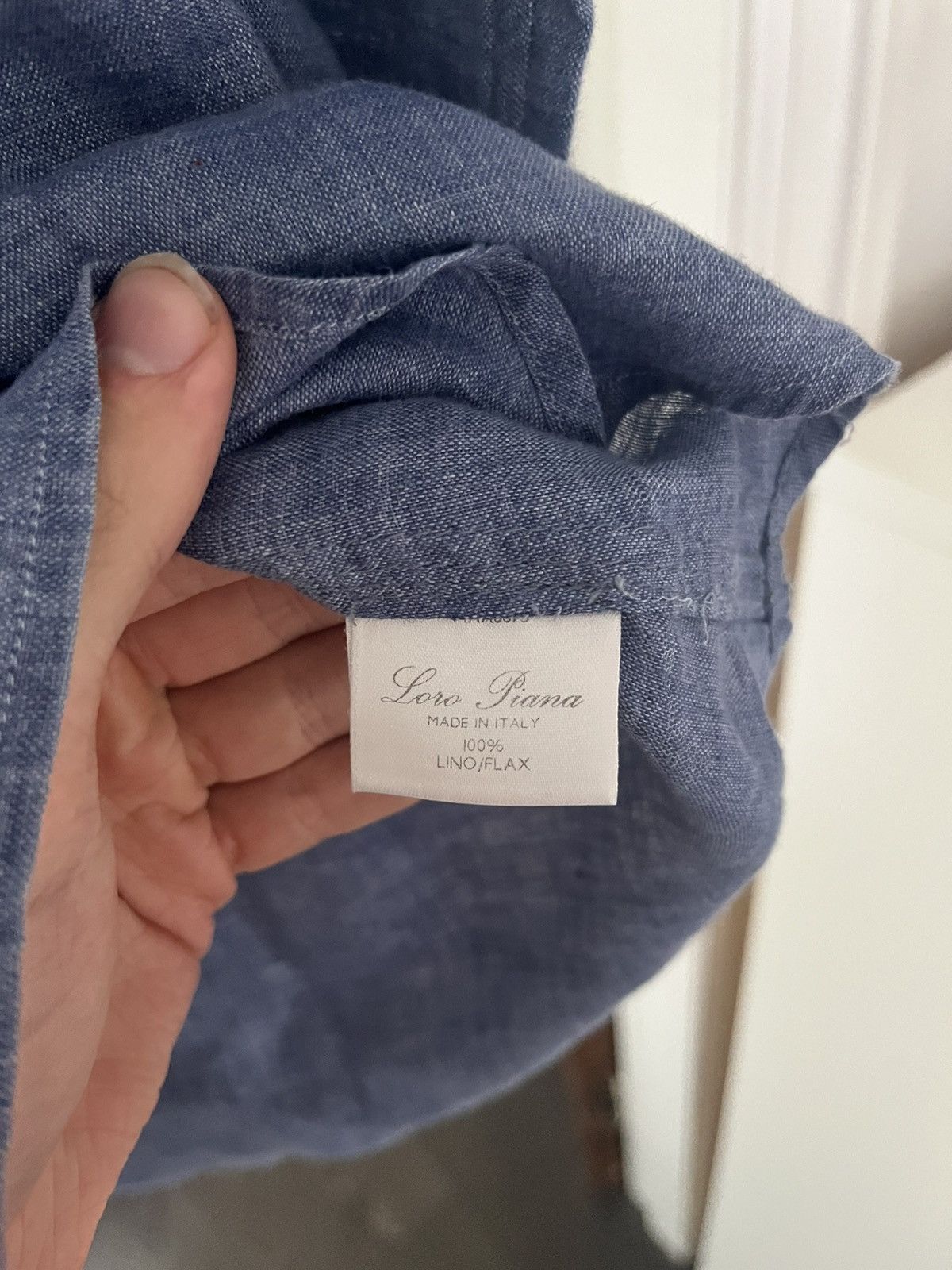 Loro Piana Loro Piana blue linen shirt size medium Size US M / EU 48-50 / 2 - 6 Thumbnail