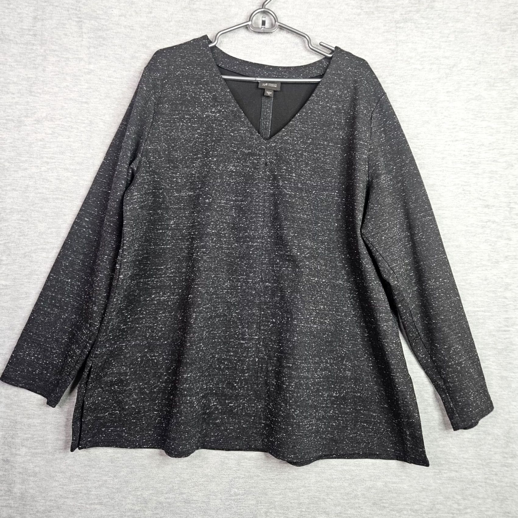J. Jill J.JILL Wearever Collection V-neck Long Sleeve Double-Face Jersey Top 2X Black Knit Shirt Womens Regular Cheap Real Vintage? Size XXL / US 16-18 / IT 52-54 - 2 Thumbnail